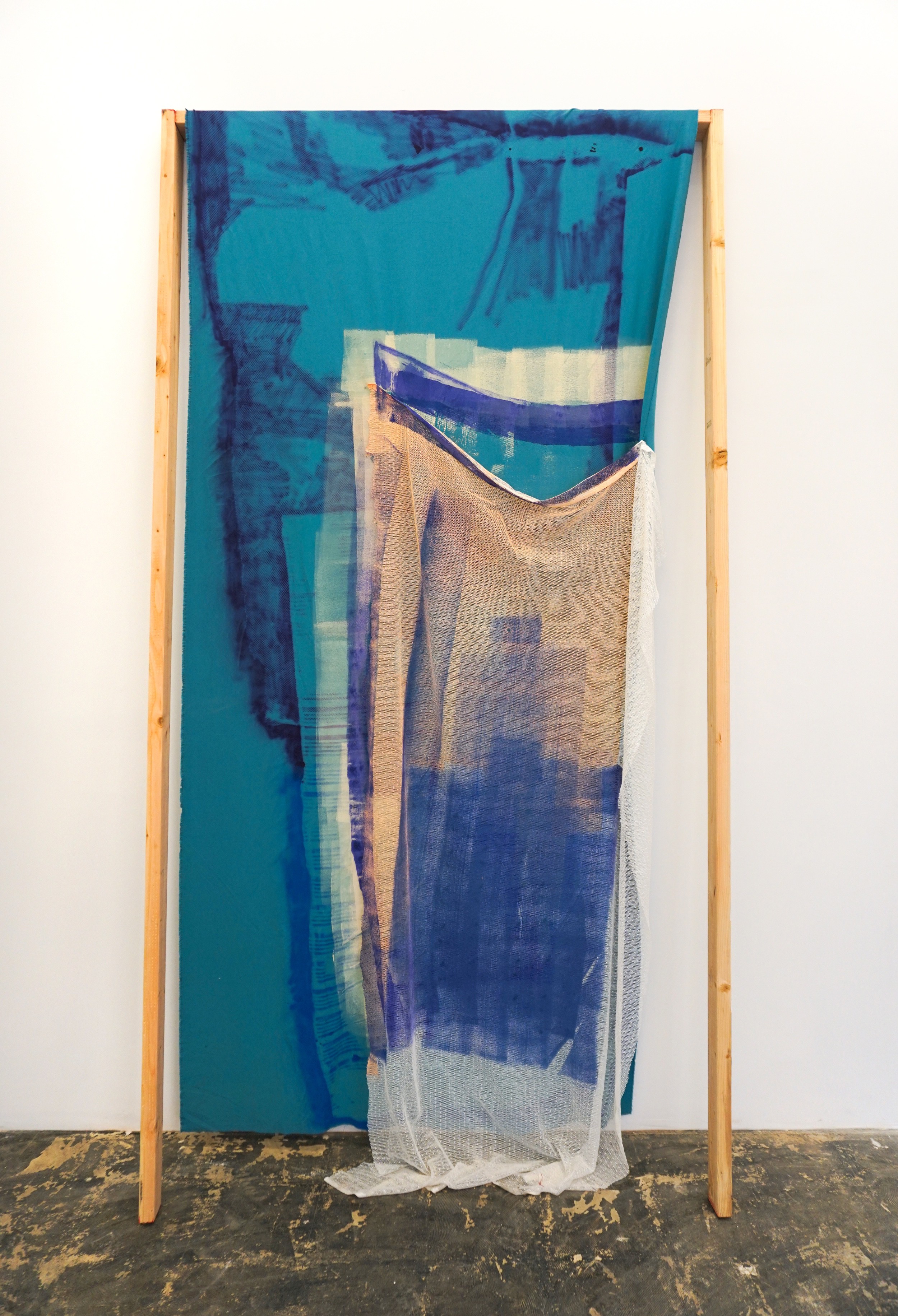  Cybele Lyle  The Desert in Four Parts (3) , 2018 Fabric, paint, wood 10 x 5 feet 
