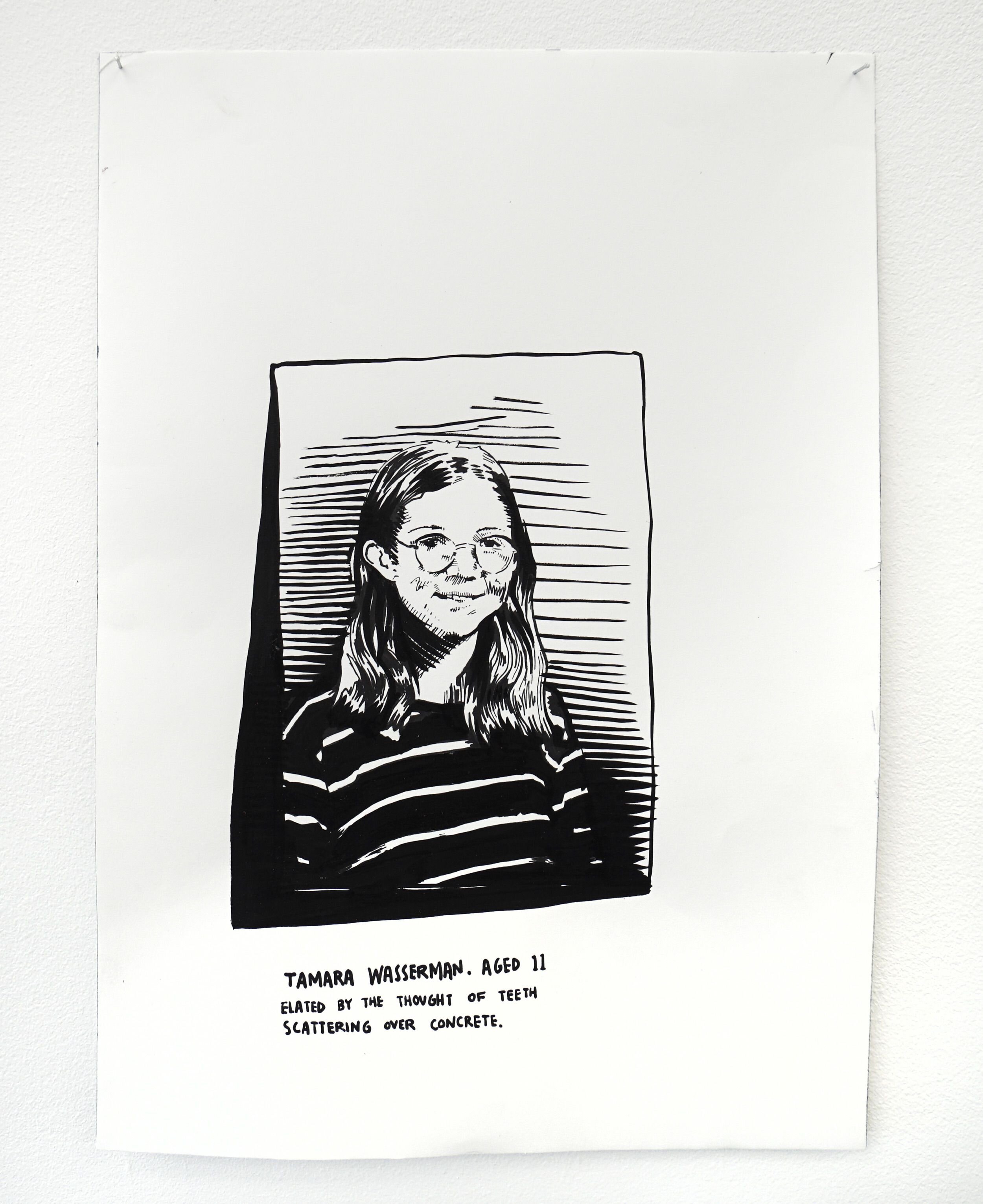  Patrick Goddard    Tamara,  2020 11.69 x 16.53 inches Ink on paper 