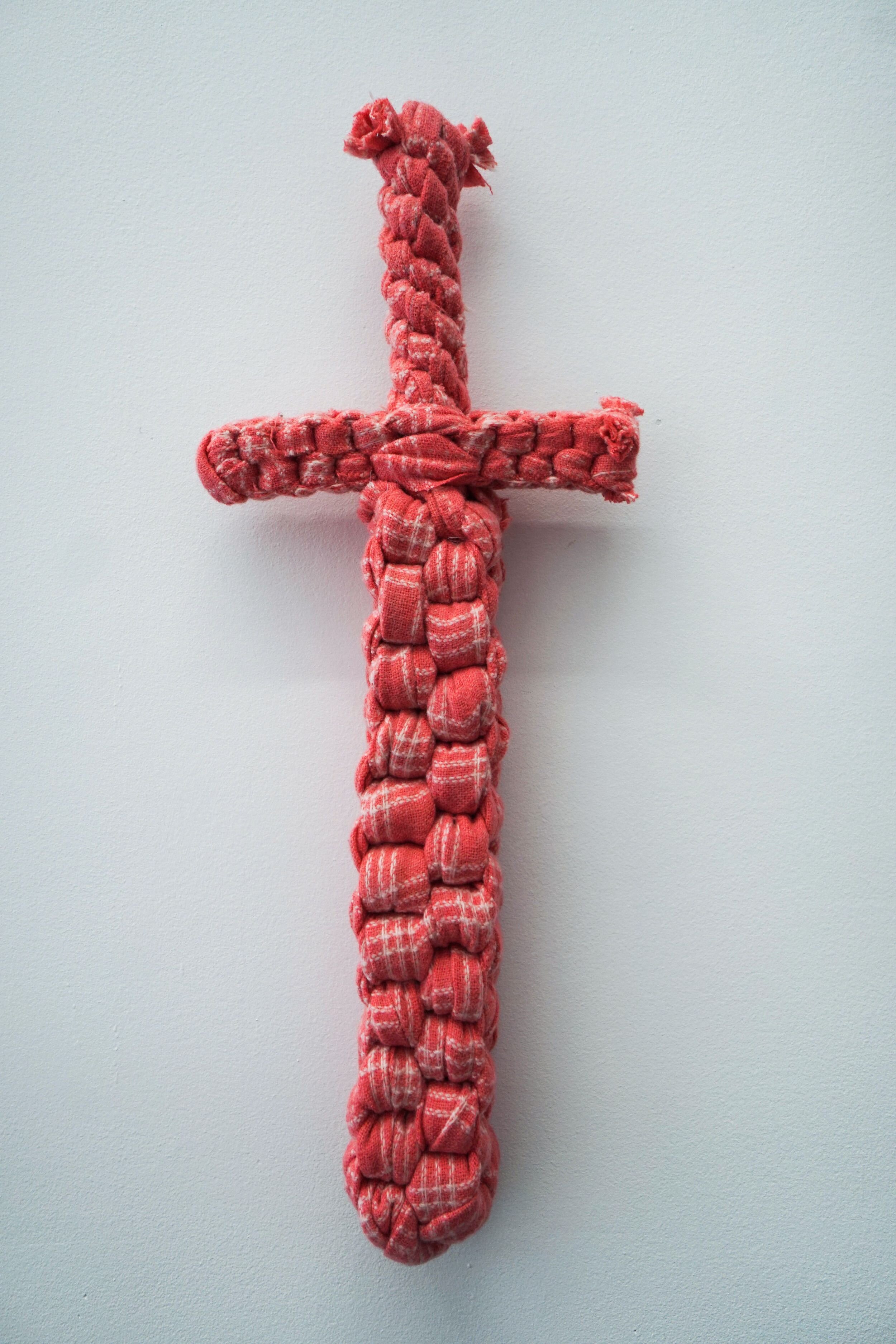  Craig Calderwood  Pink Sword , 2019 Wool and thread 22 x 9 inches 