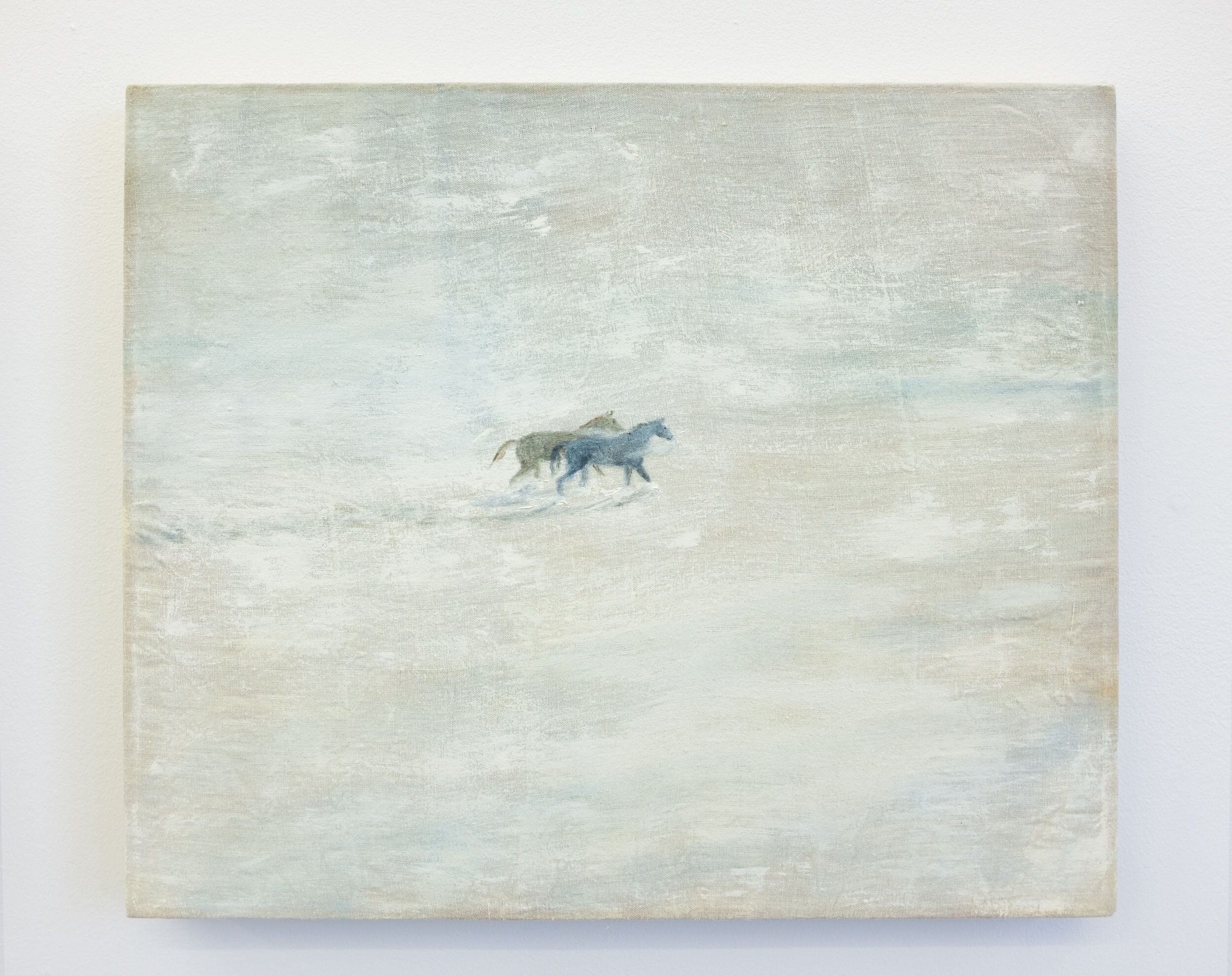 Katelyn Eichwald, 'Two Horses' 2020, Oil on linen. 18 x 15 in