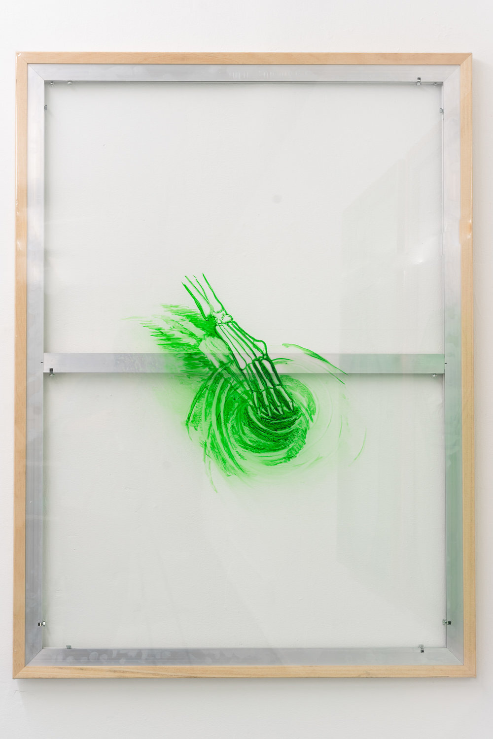 Brook Hsu, ripples, 2019, Shellac ink on PVC vinyl. 52 x 38 in