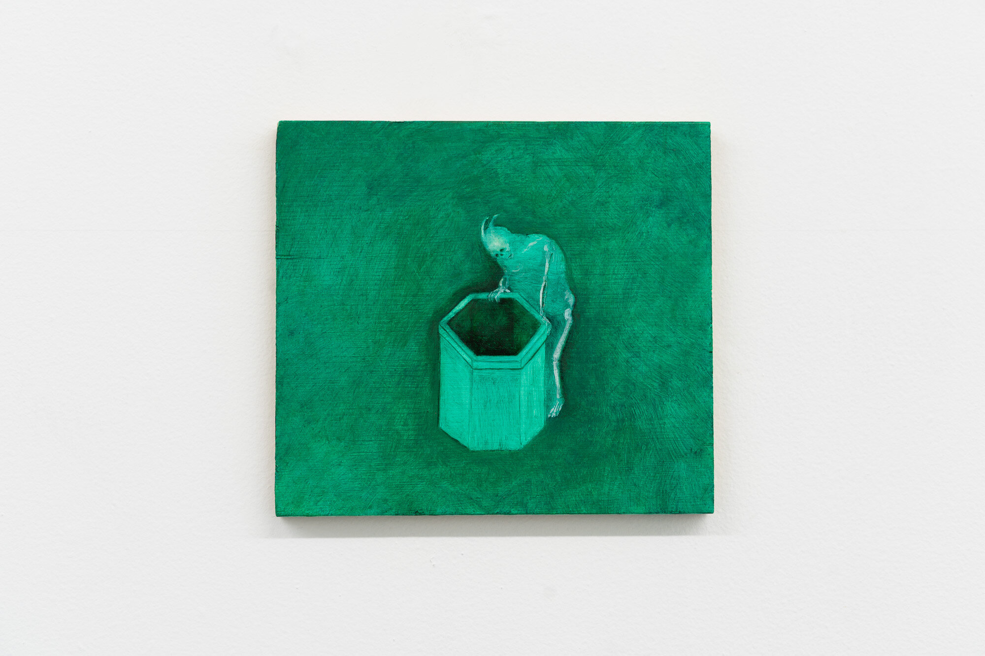 Brook Hsu, the spirit of the beehive, 2019, Oil on wood. 10 x 9 1/2 in