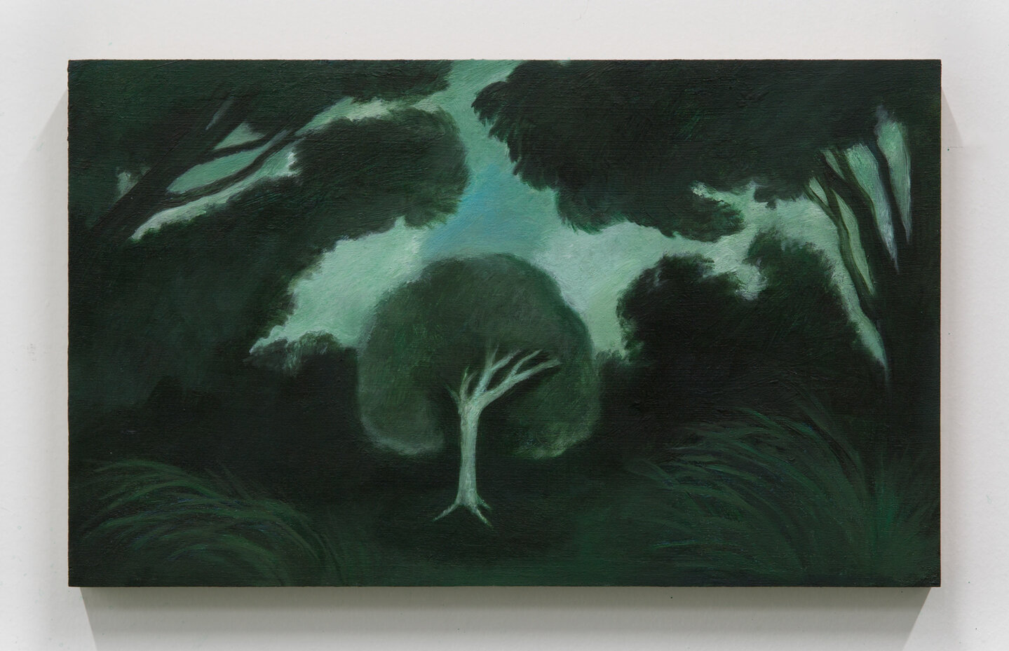 Brook Hsu, Tree in a landscape, 2020, Oil on wood. 5 1/2 x 9 1/4 in 14 x 23.5 cm