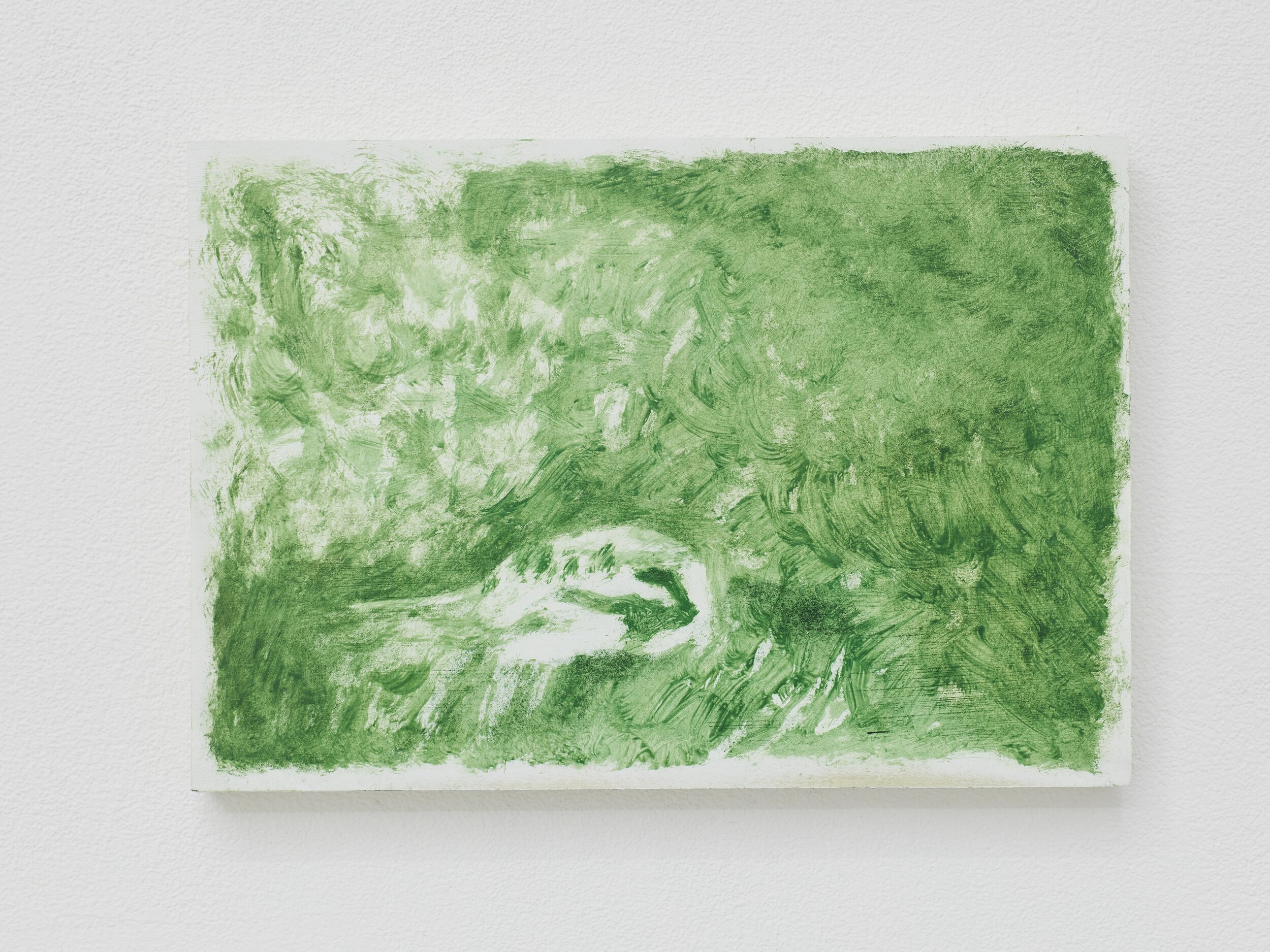 Brook Hsu, Aesop looking at his reflection in a pond 10, 2019, Oil on wood. 5 x 8 in 12.7 x 20.3 cm