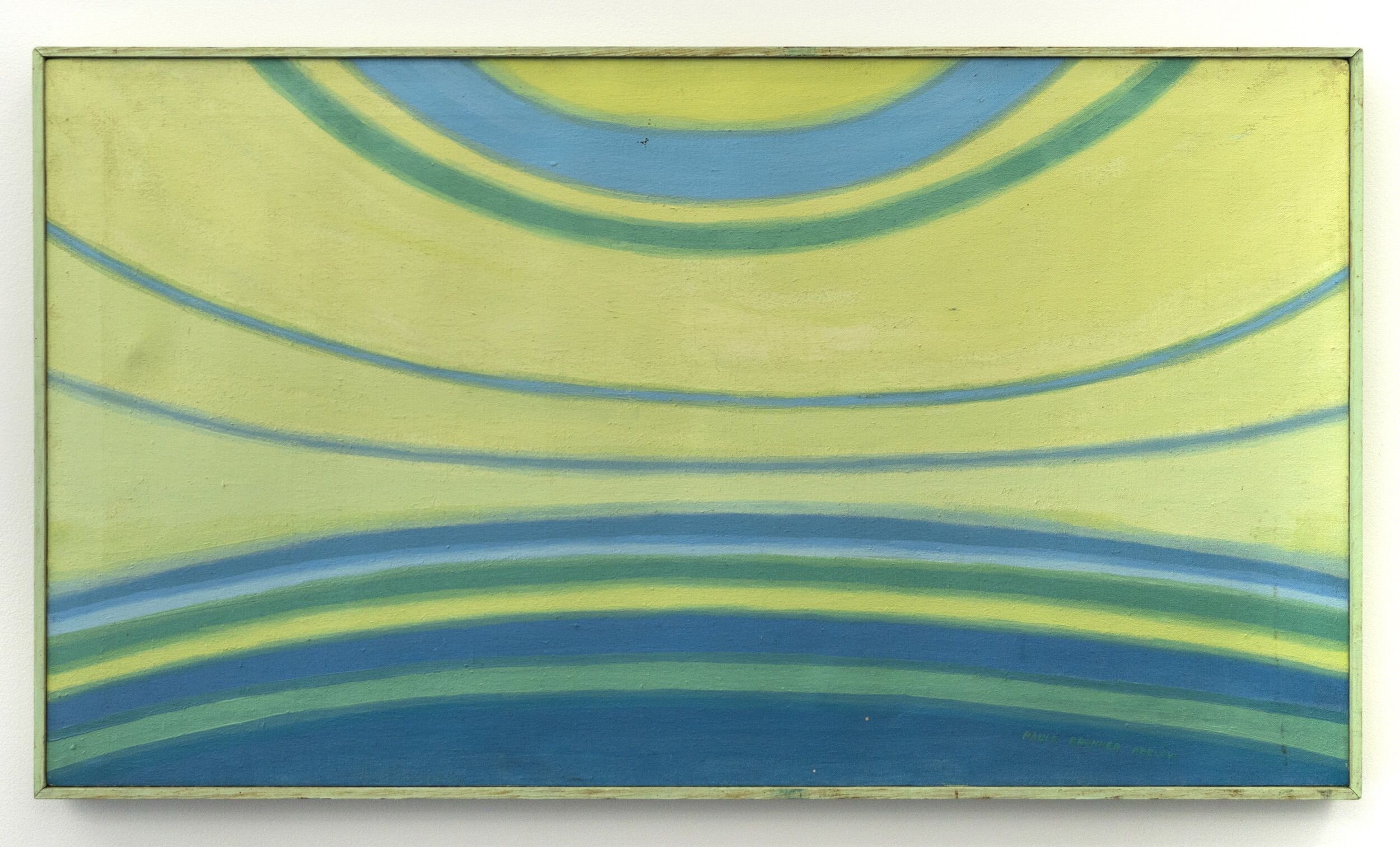 Paula Brunner Abelow, No title, 1968. Oil on linen with artist’s frame, 20.5 x 36.5 inches