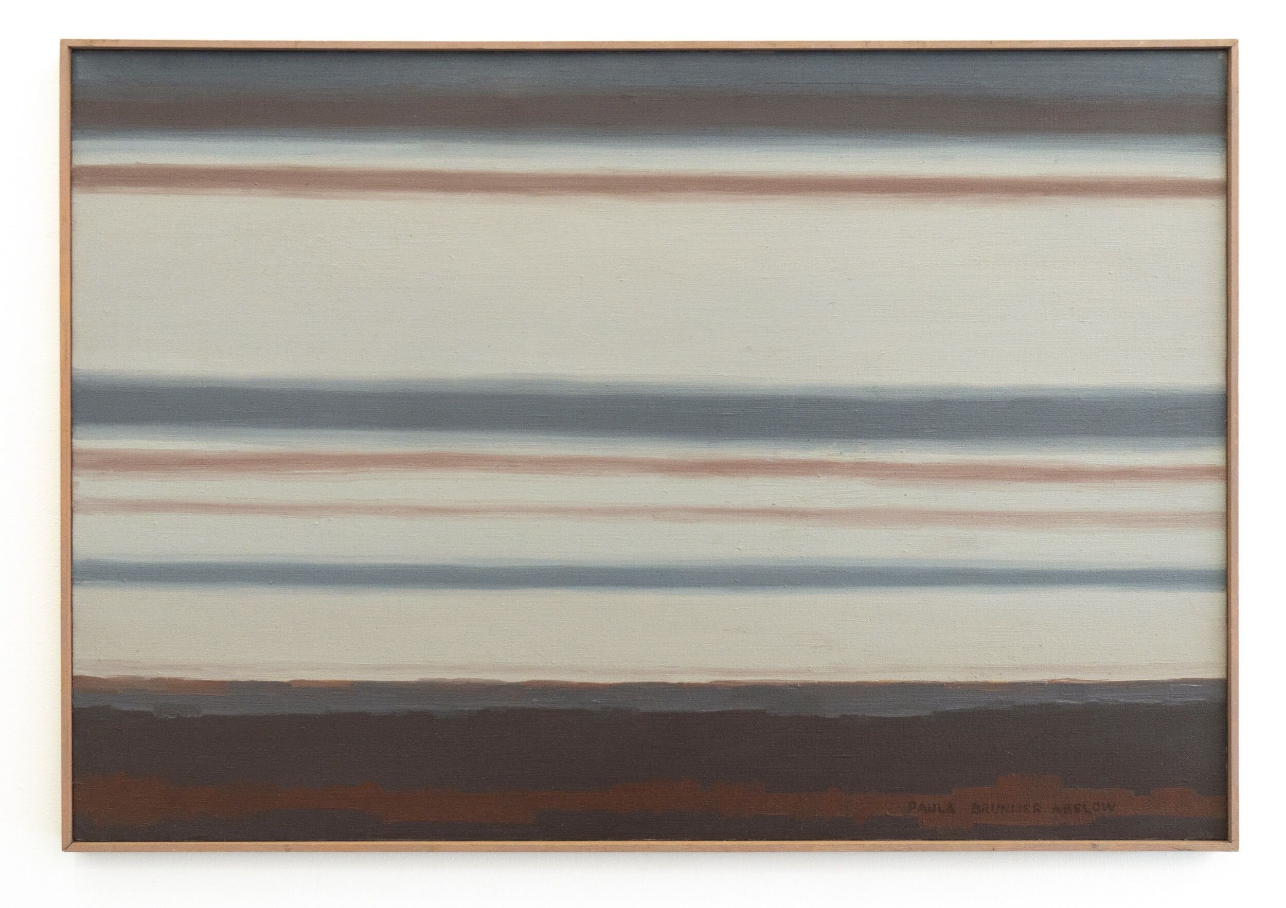  Paula Brunner Abelow  No title , 1968 Oil on linen with artist’s frame 26.5 x 38.5 inches 