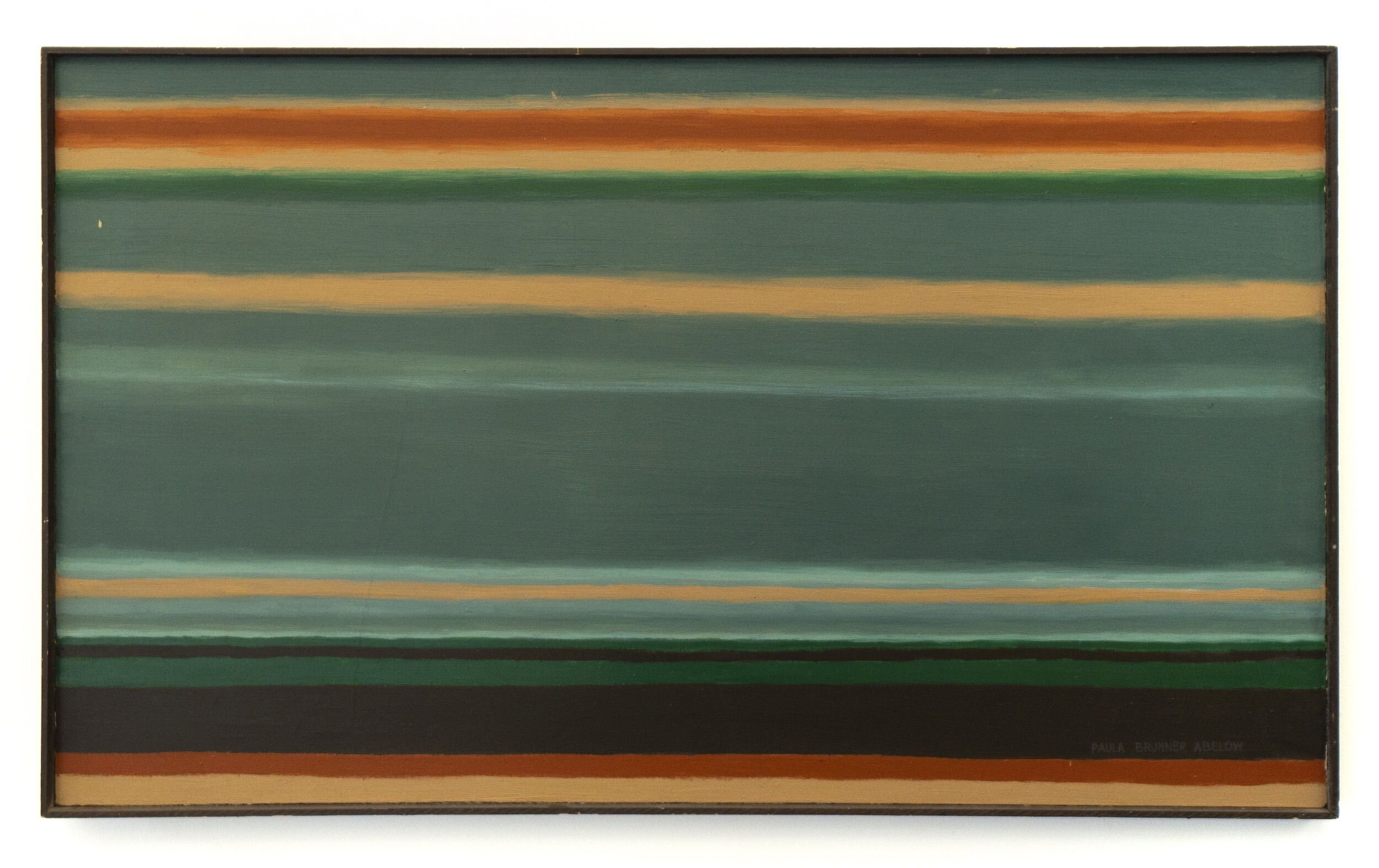  Paula Brunner Abelow  No title , 1968 Oil on canvas with artist’s frame 26.5 x 44.5 inches 