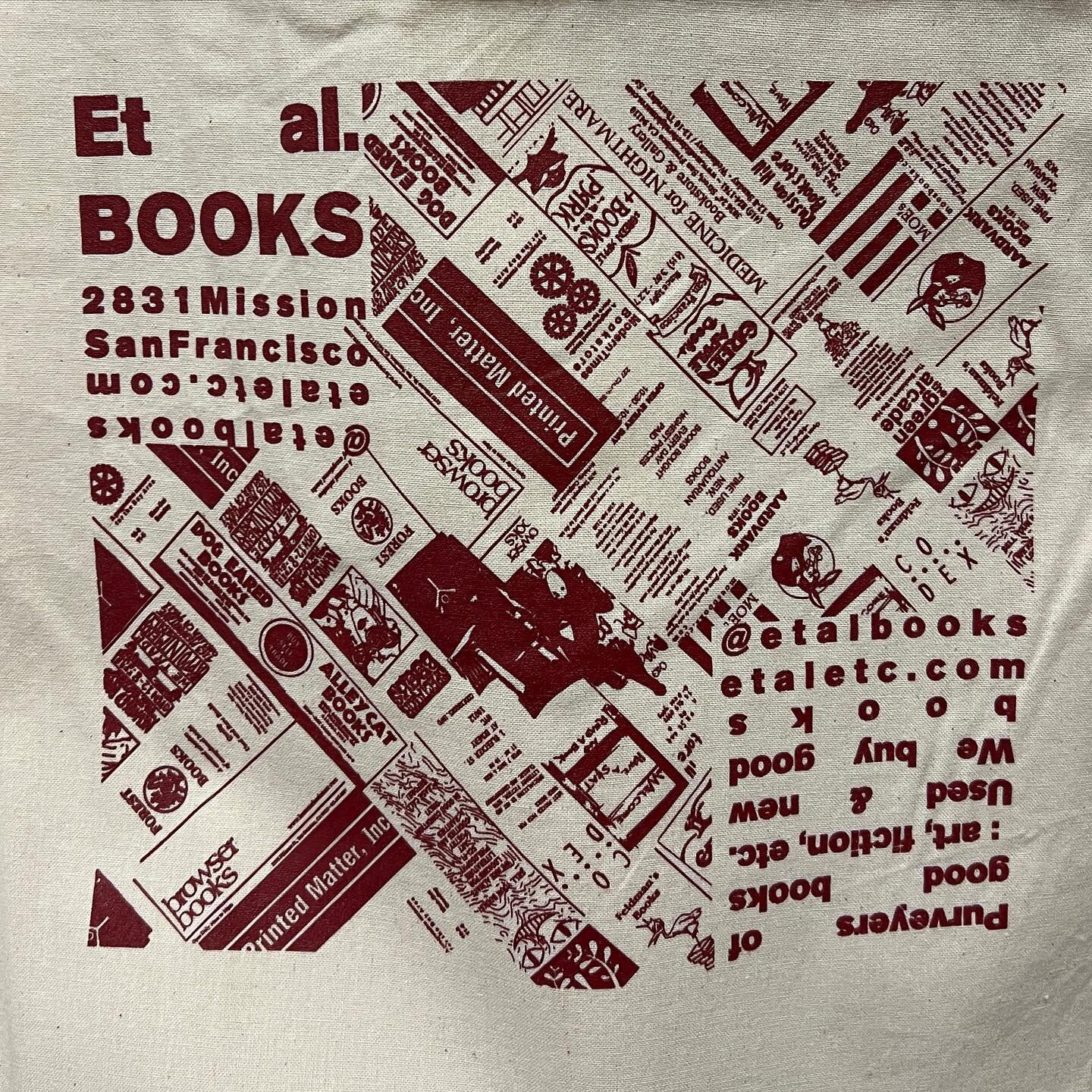 New tote bags are here - free if you buy a bunch of books or $10 if you just want to be the first on your block to sport this lil homage to bookstores we love
