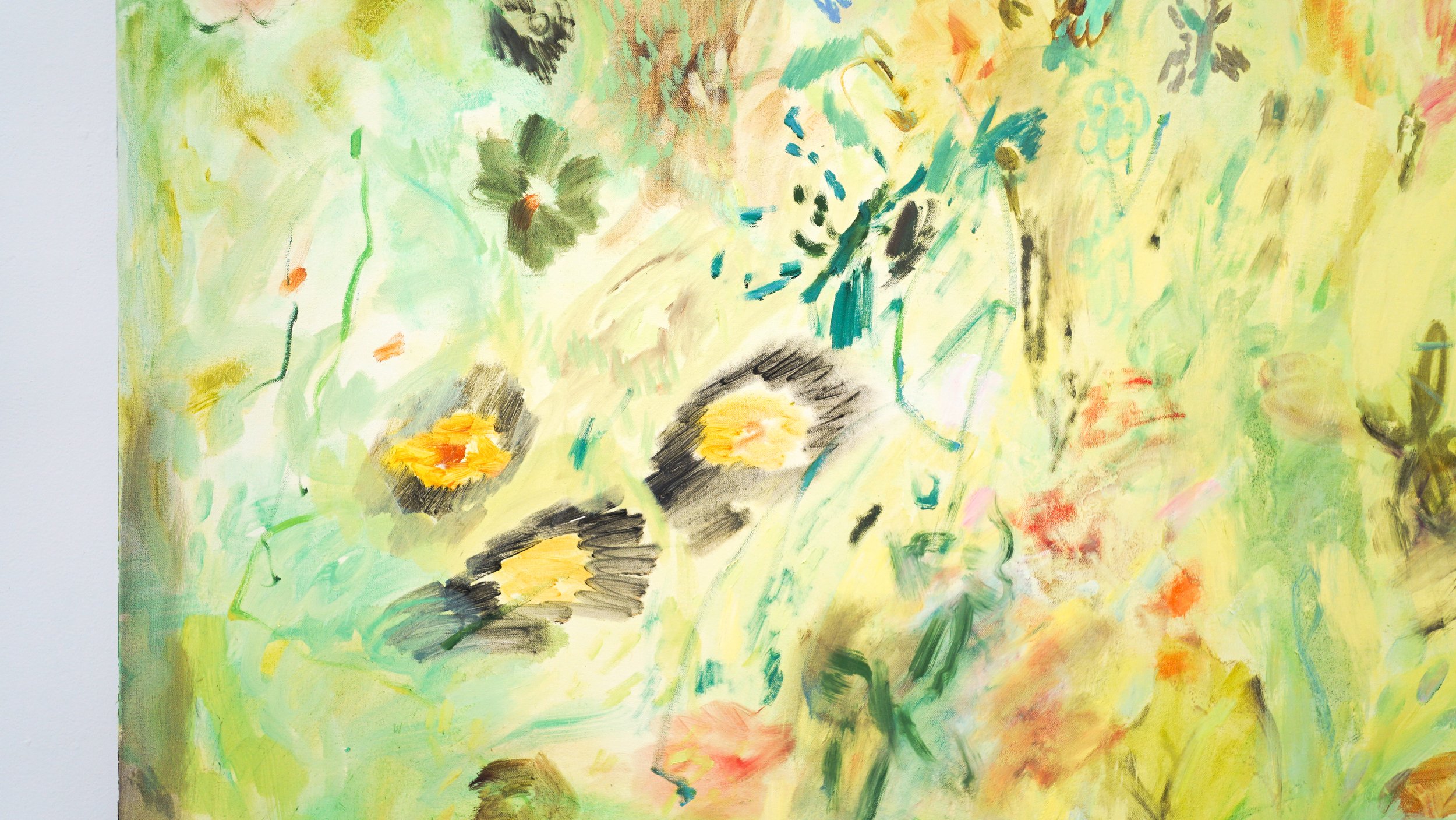  Kira Shewfelt  Daughter, (good morning light, good morning flowers) , 2022 (detail) Oil on canvas 72 x 96 inches 