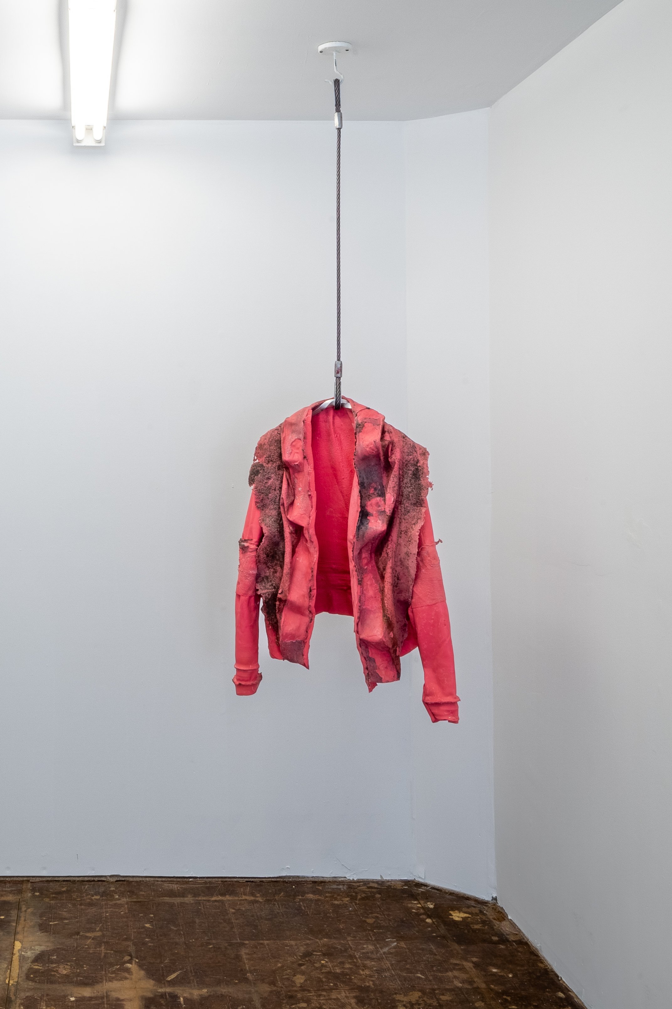  Jeff Williams  Fur Collar , 2023 Pigmented rubber latex, aluminum, steel 25 x 19 x 8 inches 