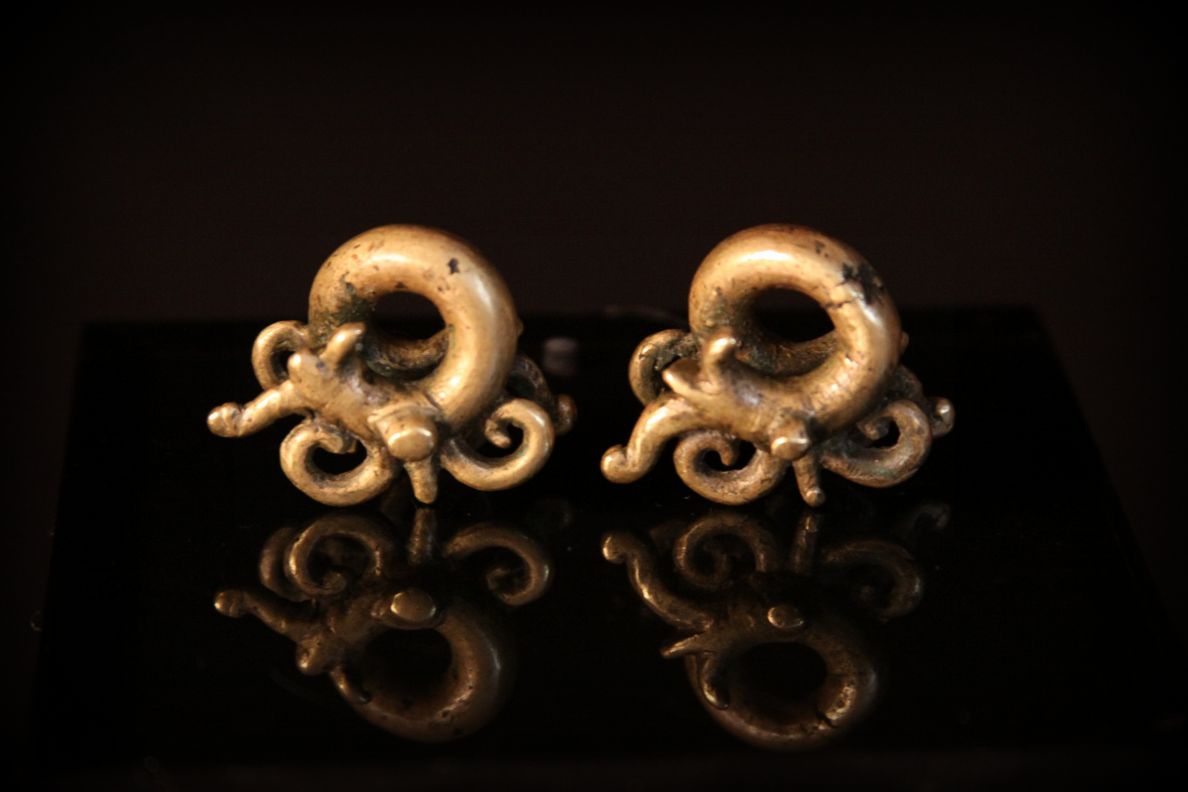 Antique Dayak Aso Children Earrings. Borneo, Malaysia.jpg