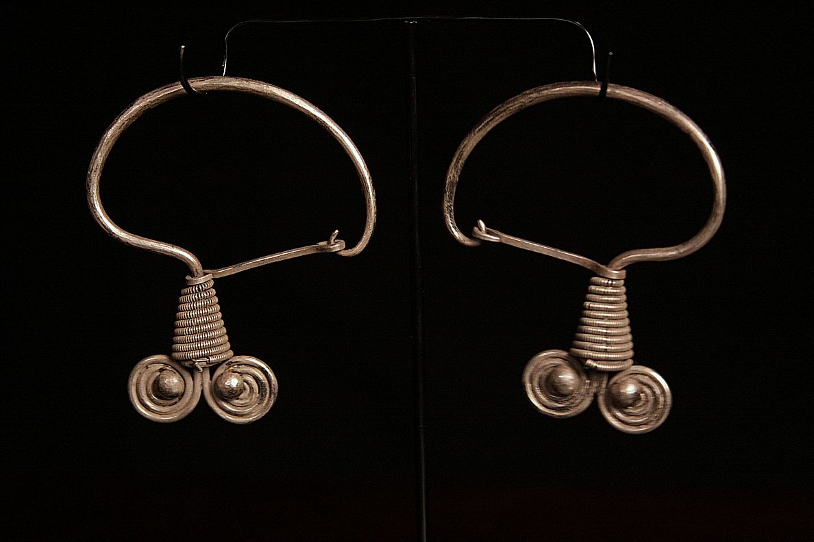 Antique Silver Earrings. Note intricate clasp. Miao Tribe. Southern China.jpg