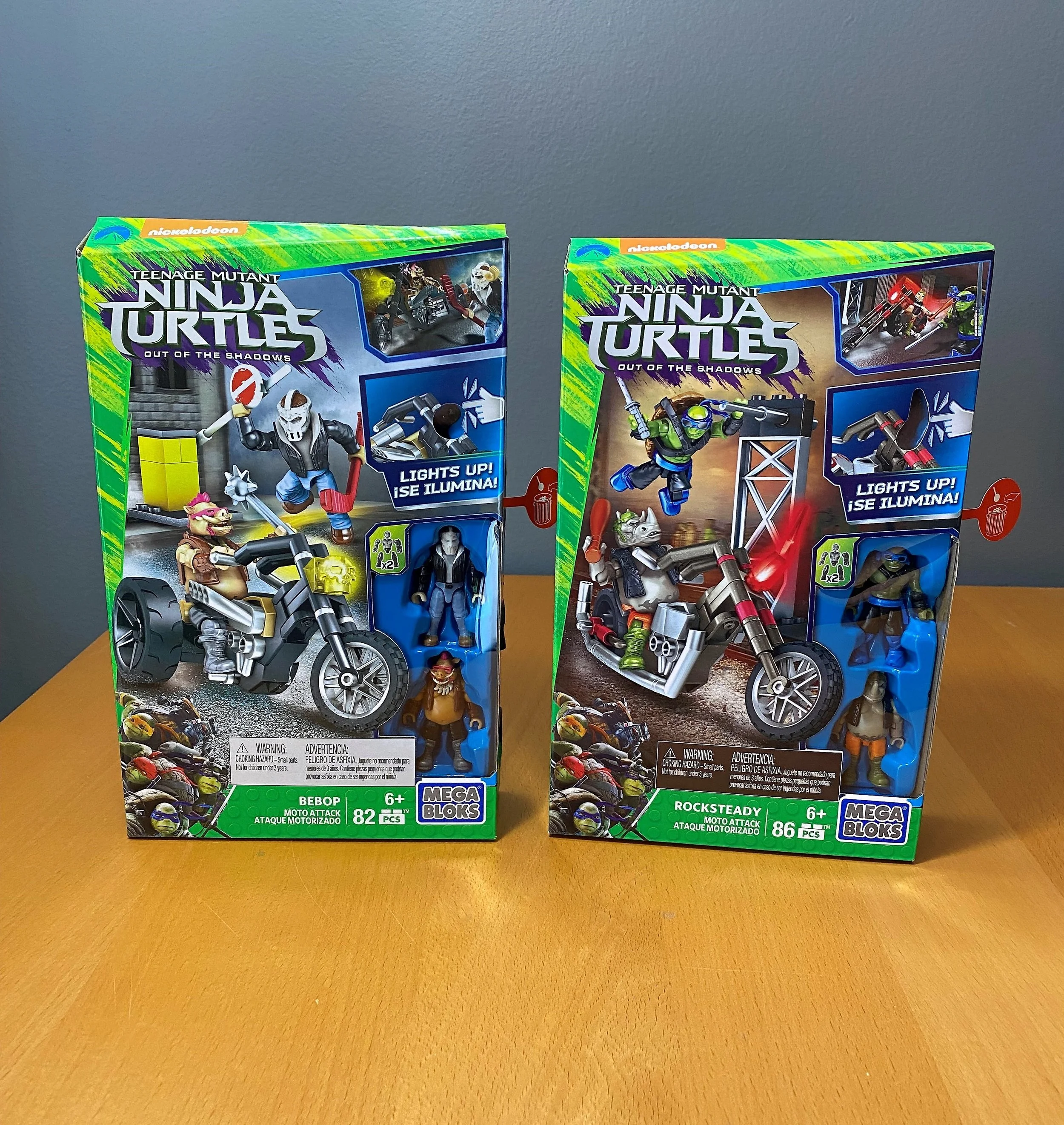 Teenage Mutant Ninja Turtles Mega Bloks Bebop & Rocksteady Moto Attack (Set of 2)