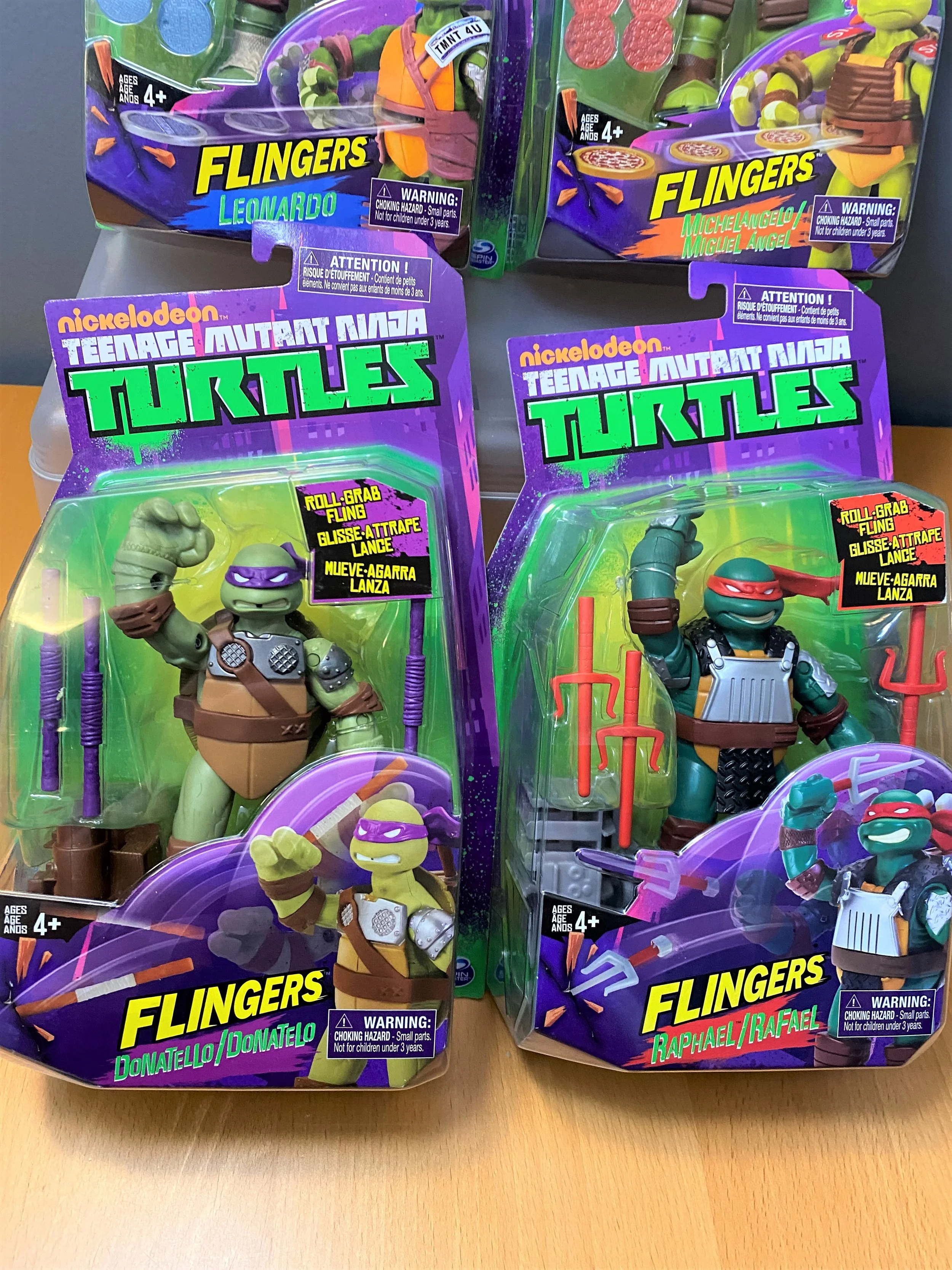 Teenage Mutant Ninja Turtles Flingers 2012 (Raph Don Leo Mike) Set of 4 ...