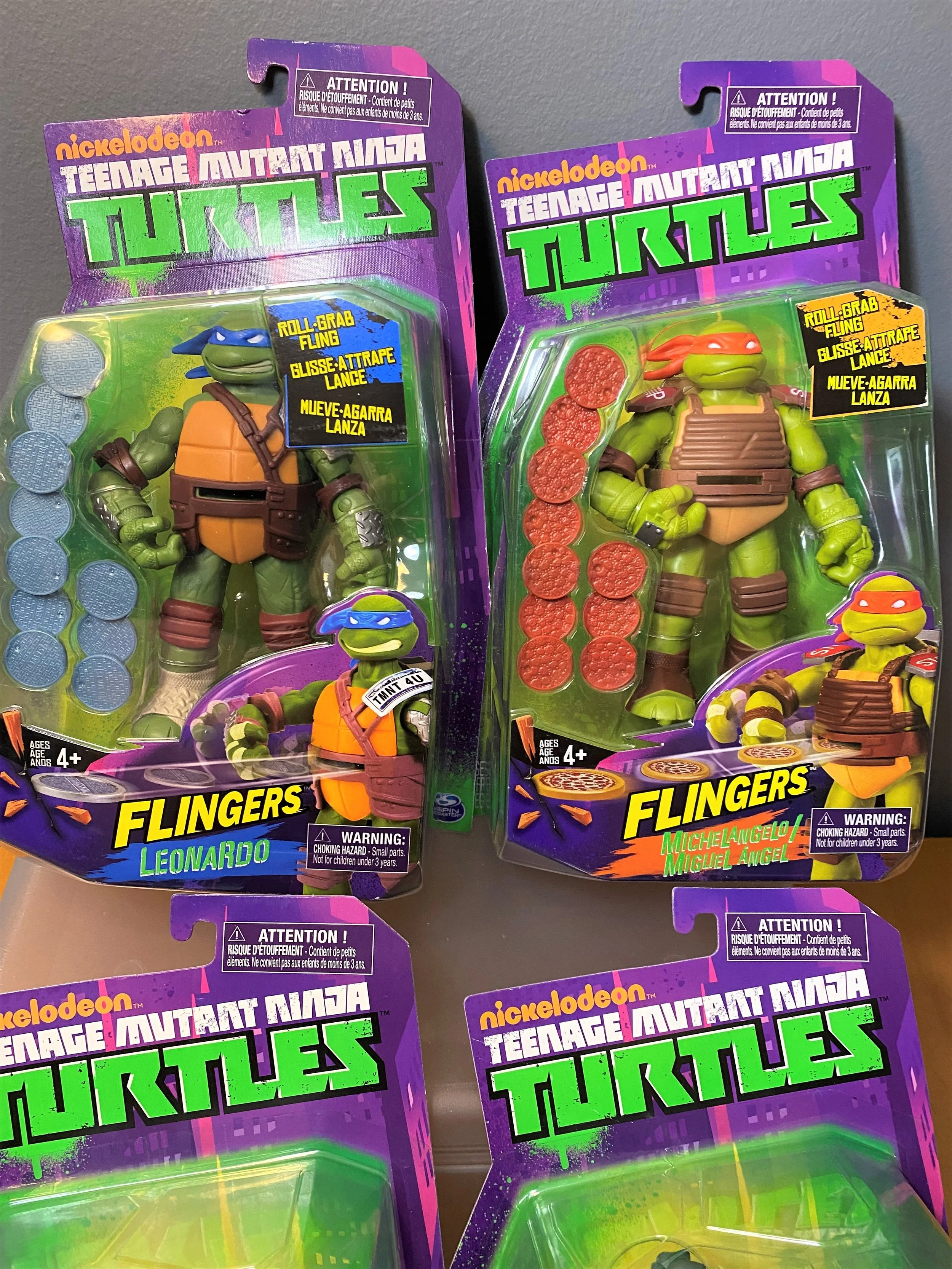 Teenage Mutant Ninja Turtles Flingers 2012 (Raph Don Leo Mike) Set of 4 ...