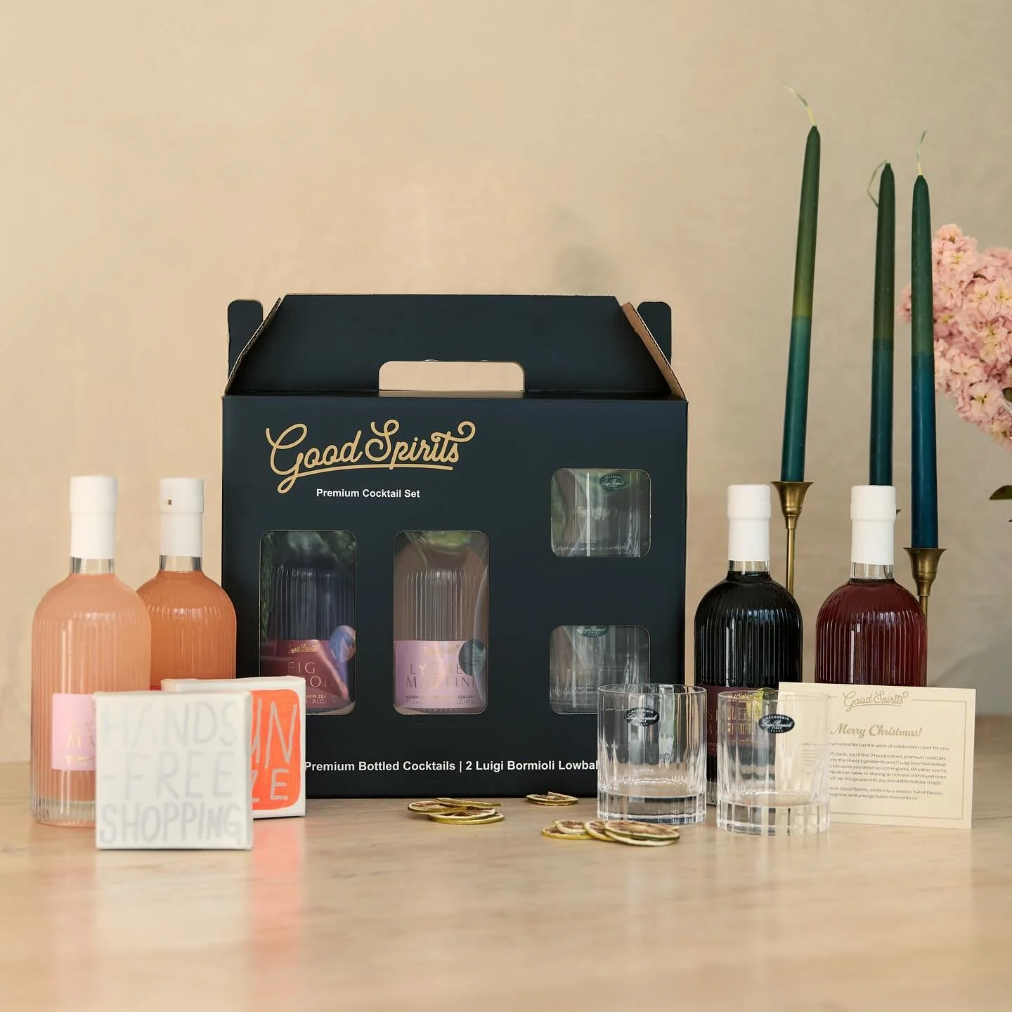Celebrate the season in style with our Christmas Cocktail Gift Pack &mdash; the perfect present for cocktail lovers and entertainers alike. 

This beautifully packaged set includes two of our handcrafted bottled cocktails of your choice, paired with 