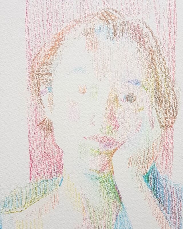 Me, as I grabbed some colour pencils :)