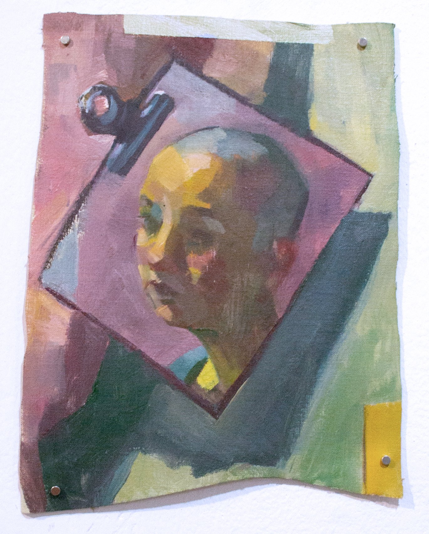 Self Portrait in Green Yellow and Red