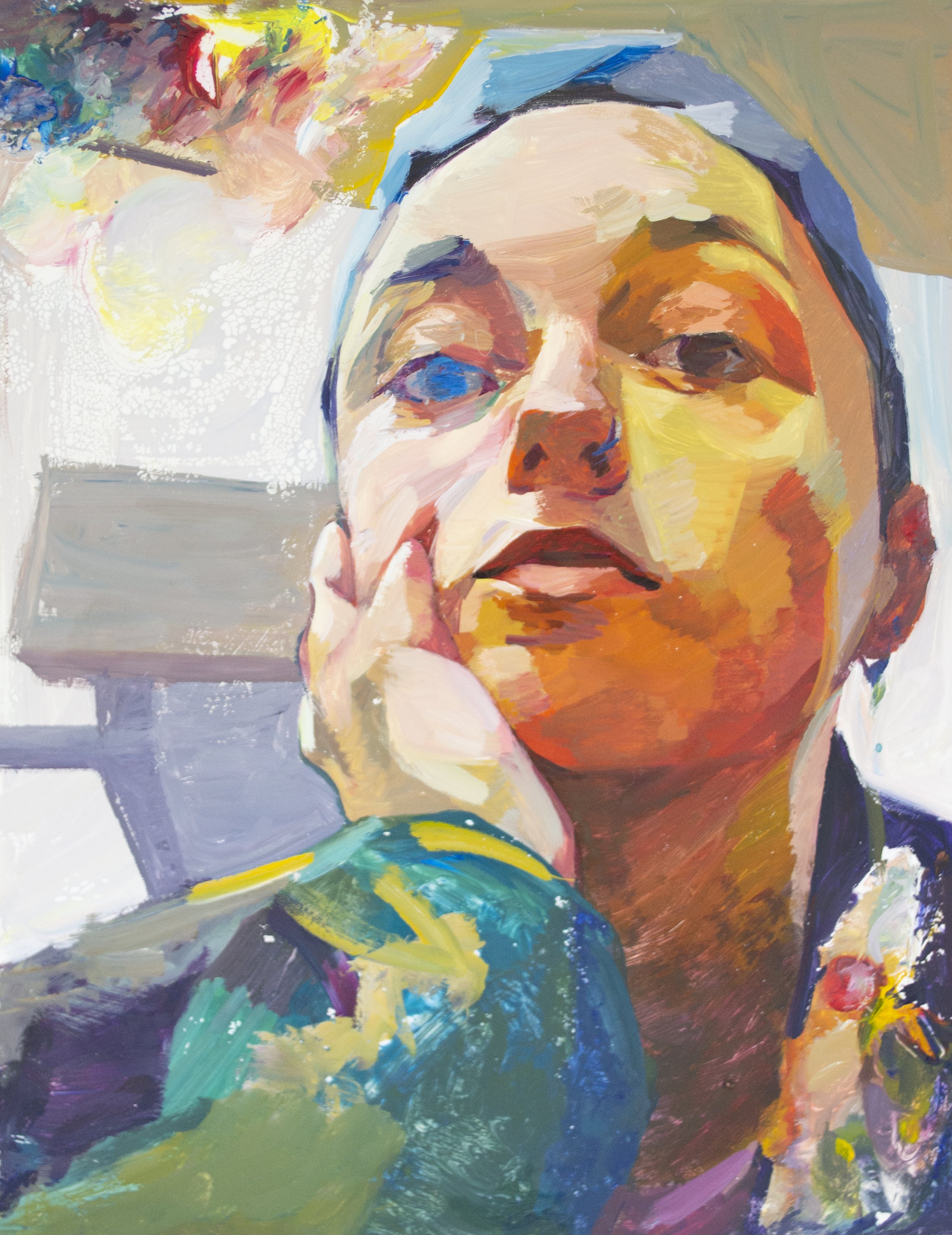 Self-Portrait with two palettes