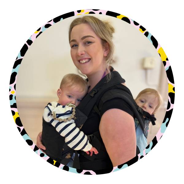 I was worried having twins would make babywearing hard. But you made the class so easy from the start!  