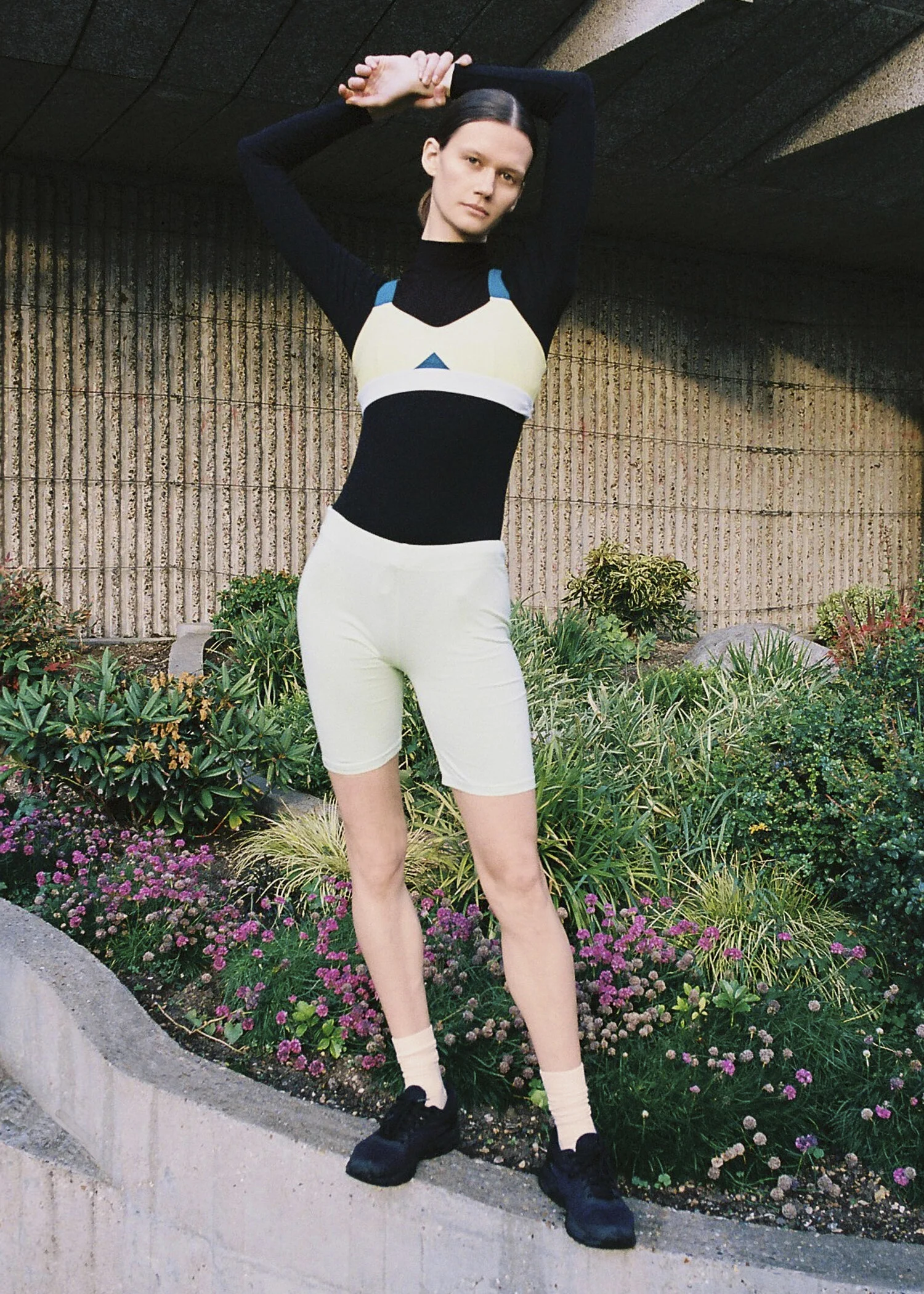 Bodysuit  |  Vaara, Bra  |  Horizon Athletic, Shorts  |  les girls les boysAdvice for anyone new to running…Start with small goals, run with any app to track your progress and invest in good shoes. And have fun!