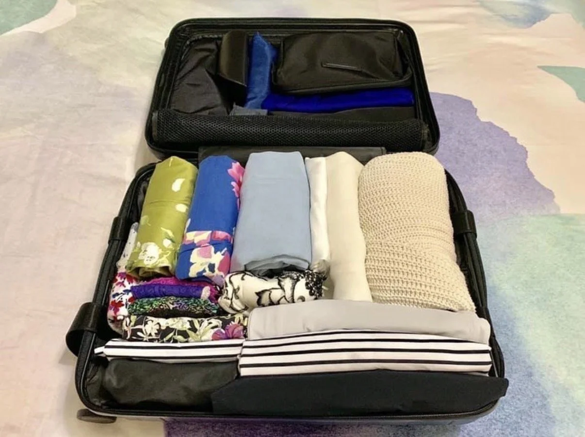Follow the KonMari tidying categories to pack your suitcase easily, and save space through folding items
