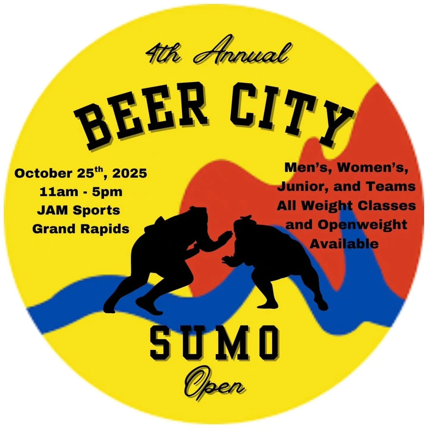 🍺 4th Annual Beer City Sumo Open 🍺
Get ready to rumble in Grand Rapids!
Join athletes from across the nation for a full day of sumo action &mdash; men&rsquo;s, women&rsquo;s, junior, and team divisions. All weight classes and openweight available!
