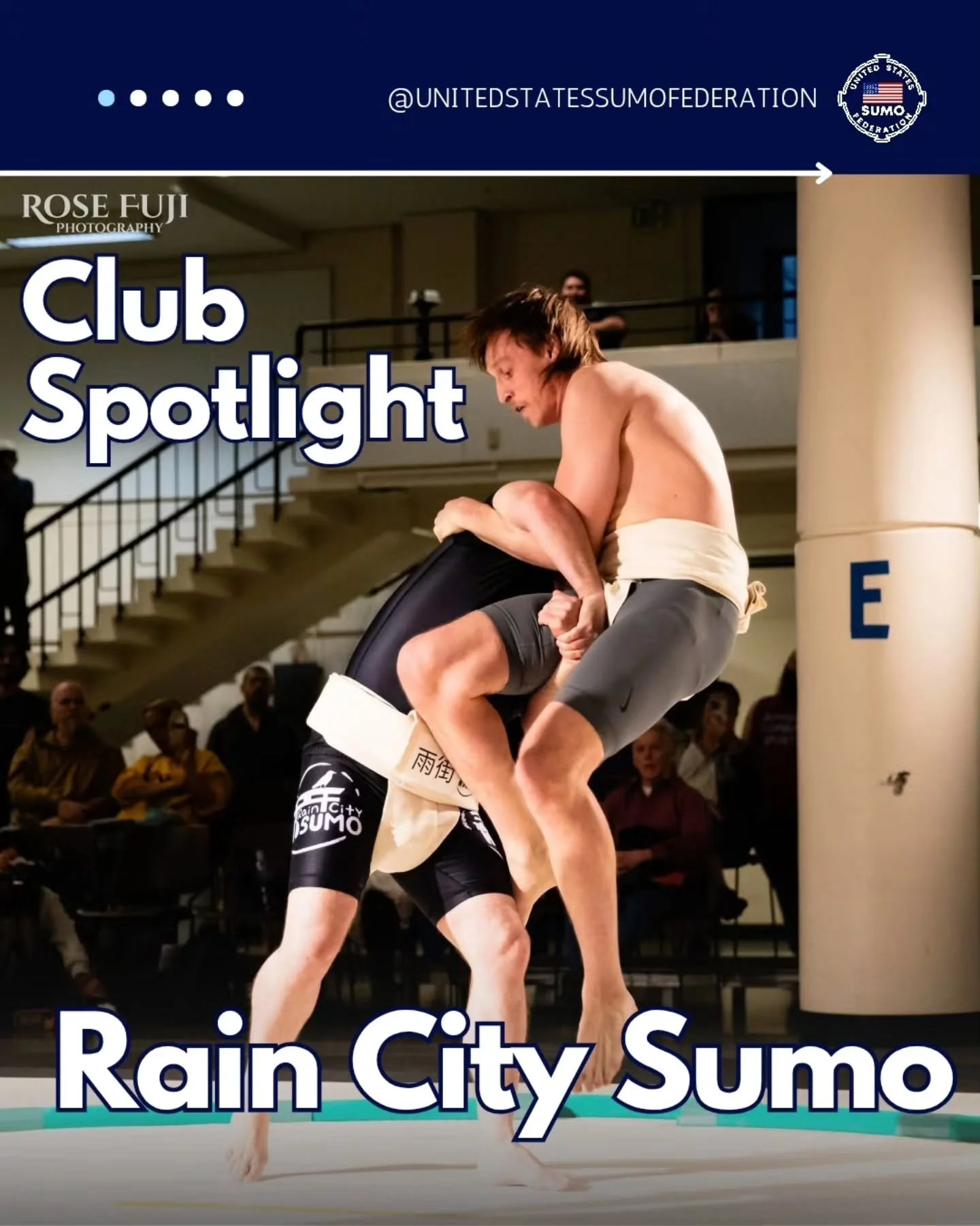 🏠 Club Spotlight Saturday: Rain City Sumo
Based in Seattle, Washington, Rain City Sumo has been a force in the Pacific Northwest sumo scene since 2021, known for its sharp technique and welcoming community.
🧠 Fast Facts:
 • Training: Sundays
