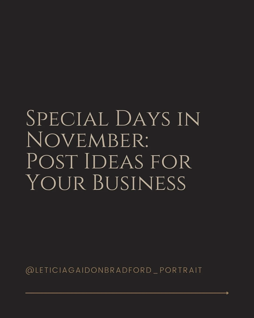 ⭐November Content Calendar 📅 by Leticia Gaidon Bradford Photography⭐
I&rsquo;ve created this calendar to help you plan your content this month!

It includes key dates and themes you can use to create posts, connect with your audience, and keep your 