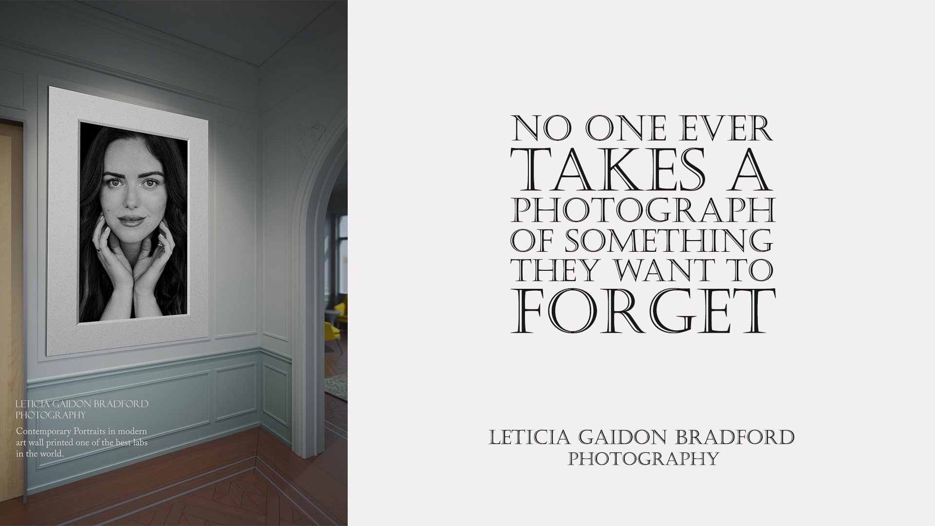 A big wall art of a lady slightly smiling to the camera. Aberdeen Photographer - Leticia Gaidon Bradford Photography - Corporative photos - Headshots - Personal Branding - Blog - Contemporary portraits - Boudoir - Dating photography