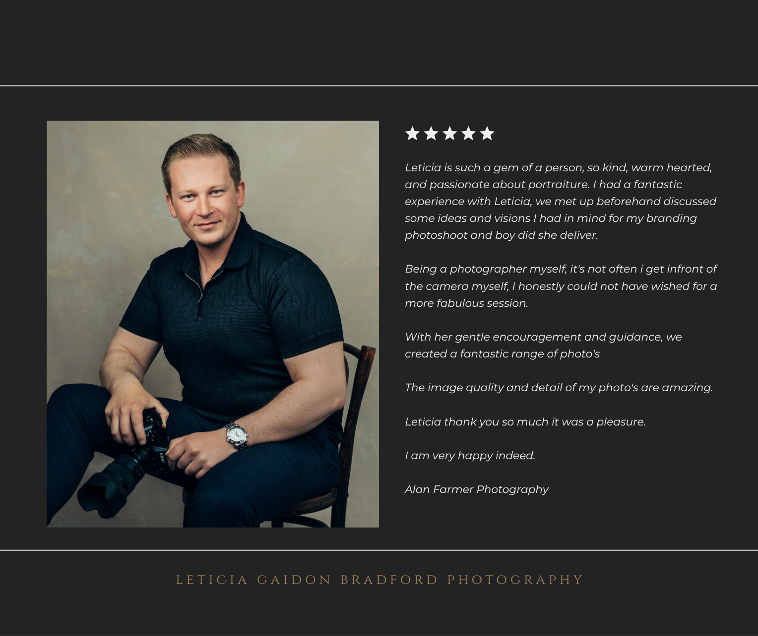 Man looking at the camera and smiling - Aberdeen and Aberdeenshire photographer - Leticia Gaidon Bradford Photography - Personal Brand - Corporate Photos - Headshots - Brand Universe - Dating App Profiles - Content Marketing
