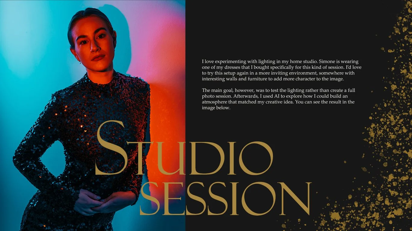 Woman looking a the camera wearing a party dress. Aberdeen photographer - Leticia Gaidon Bradford Photography - Personal branding - Headshots - Website Images - Content Creation - Blog - Professional Profile - Dating App Profile - Bourdoir