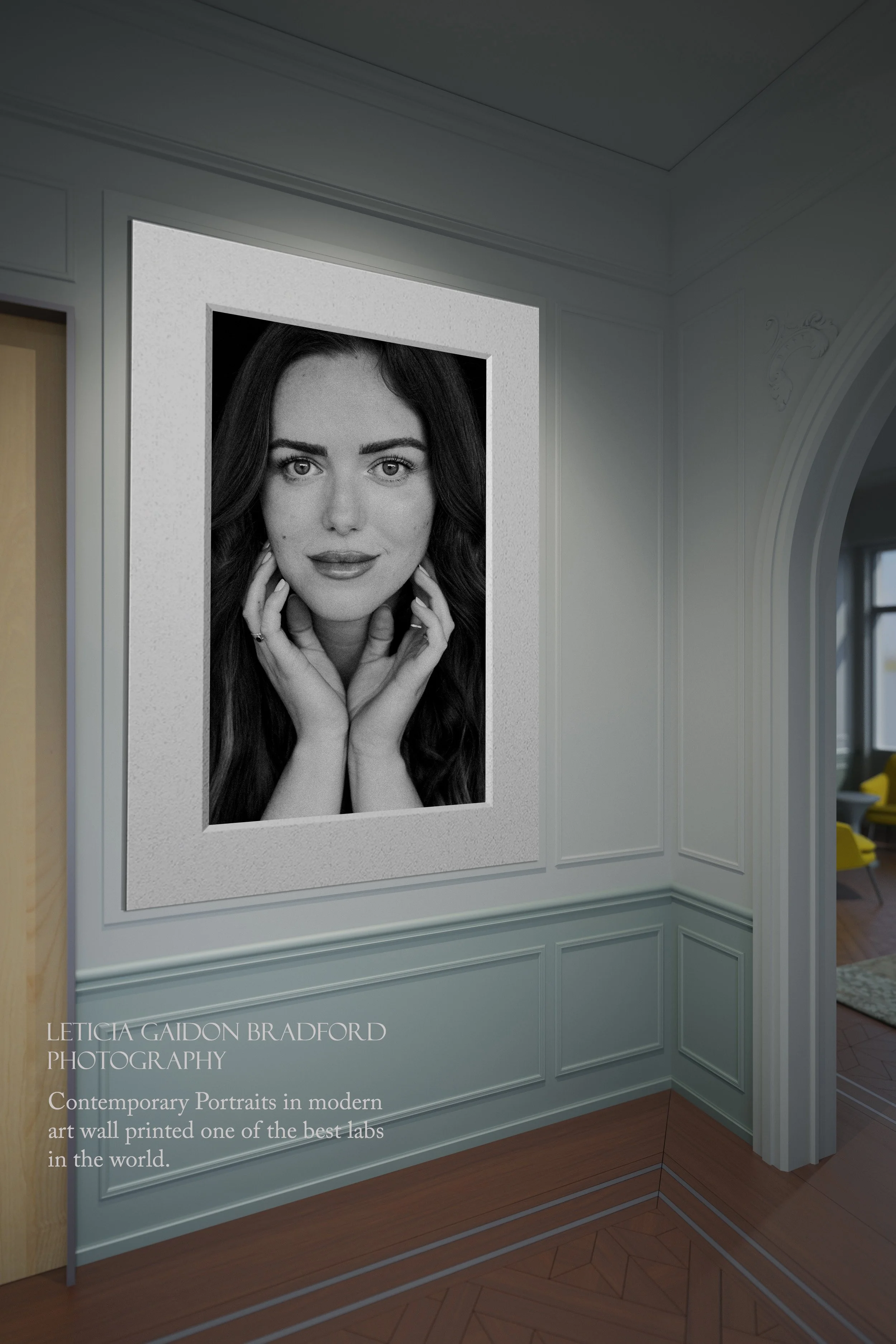 Women in a wall print. Aberdeen and Aberdeenshire photographer - Leticia Gaidon Bradford Photography - Headshots - Personal Brand - Corporate Photos - Blog - Dating App profiles