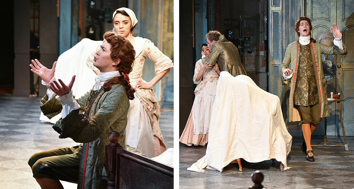 Joel as Basilio in The Marriage of Figaro at The Royal College of Music © Chris Christodoulou