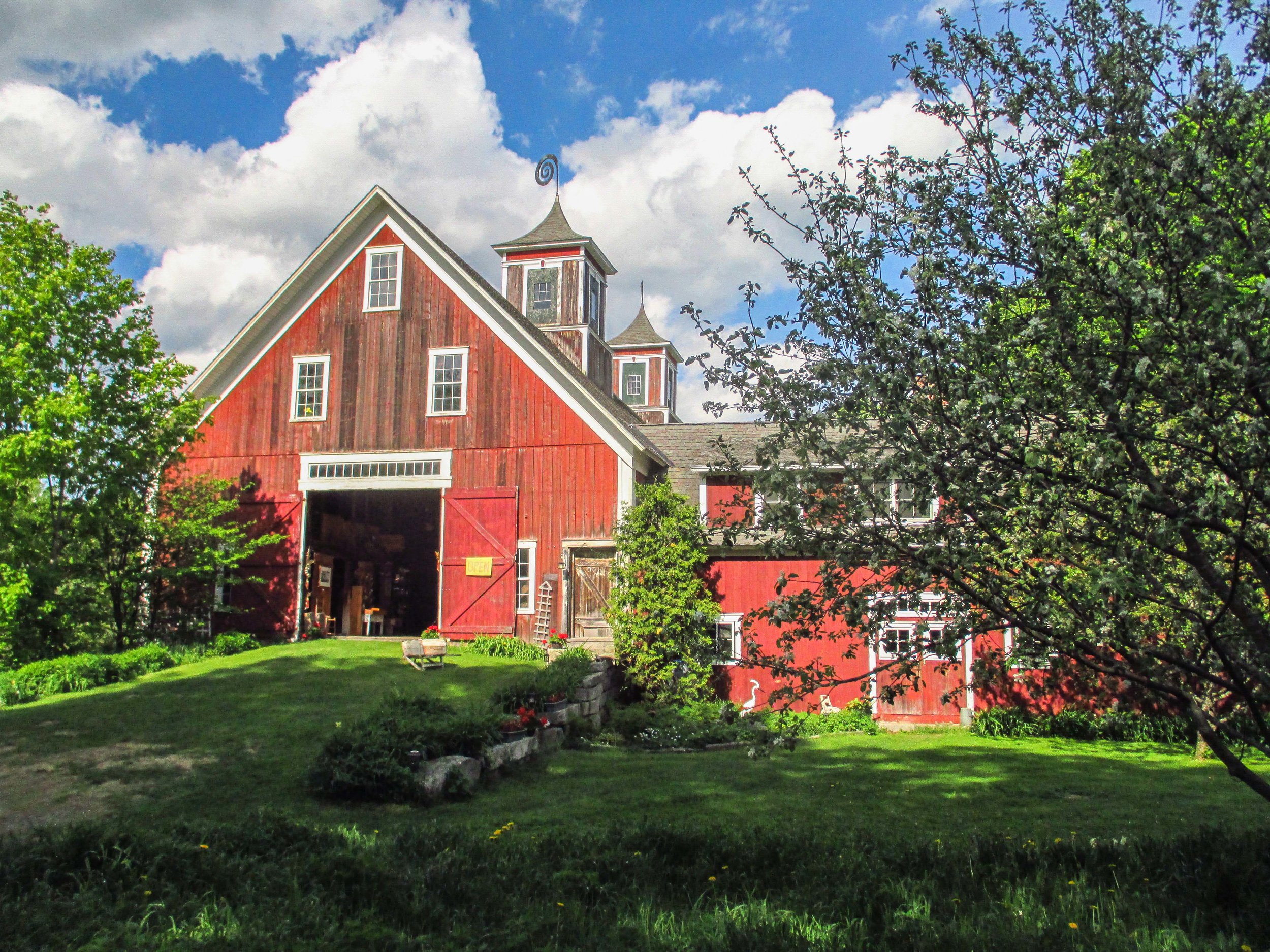 A sunny day at Turning Stone Farm in Greensboro, Vermont