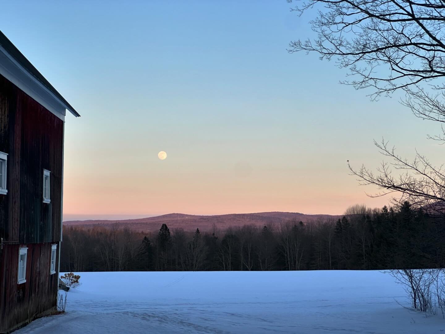 Beautiful moon rising tonight! 

#moonrise #winterscape #barnview #vermontbyvermonters