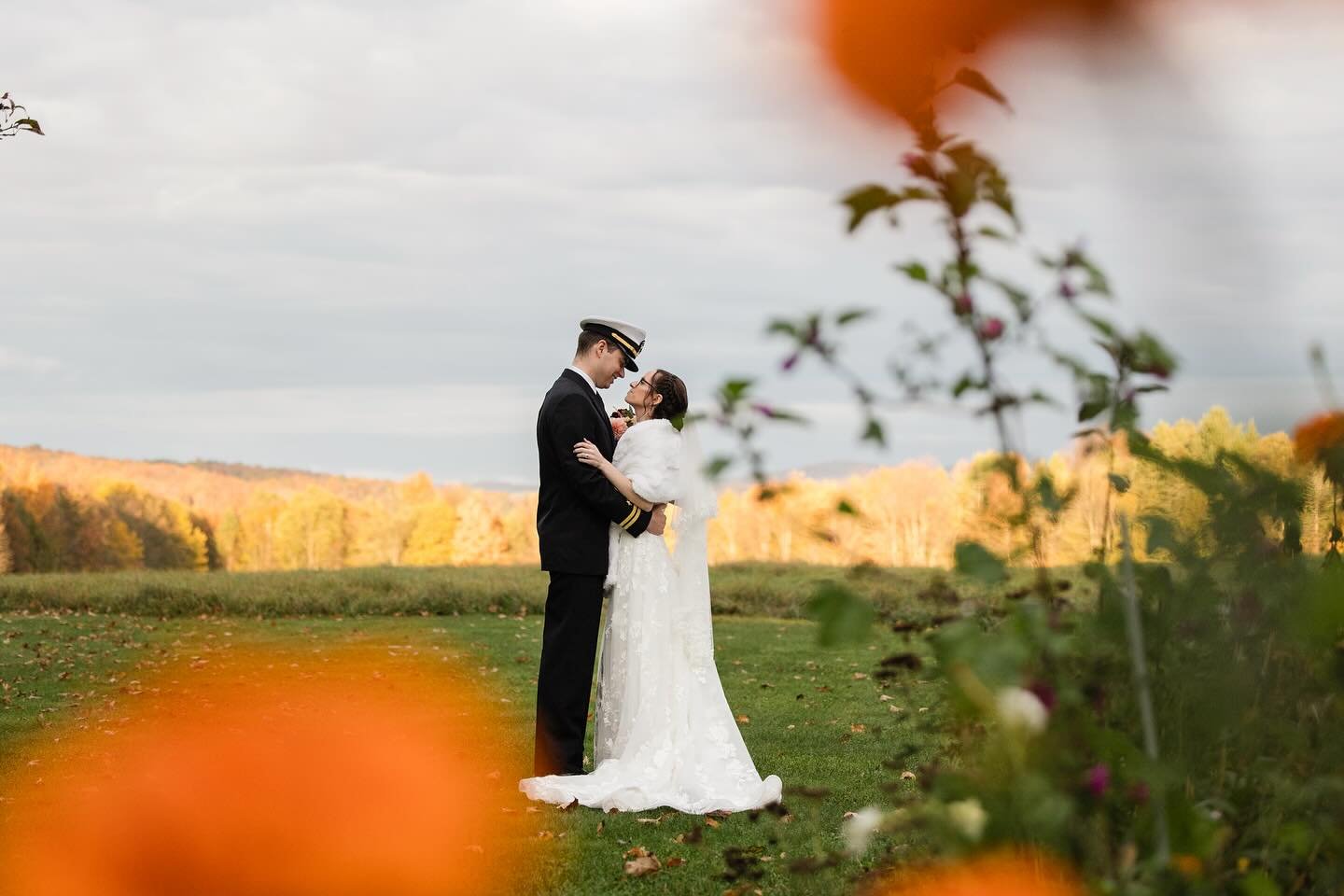 Congrats M+A! What a gorgeous intimate celebration, with stormy skies accenting the vibrant colors of fall 🍁 captured beautifully by @abi_elaine 

Photography @abi_elaine 
Catering @pozecatering 
Cake @redpoppycakeryvt 
Florals @theflowerbasketvermo
