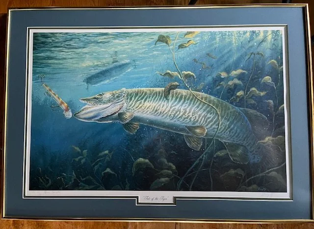  Terry Doughty signed print 28/50: “Tale of the Tiger”.  Professionally matted and framed print:  31 1/4” x 22 1/4”    $150 each A-10.  all 4 $500 