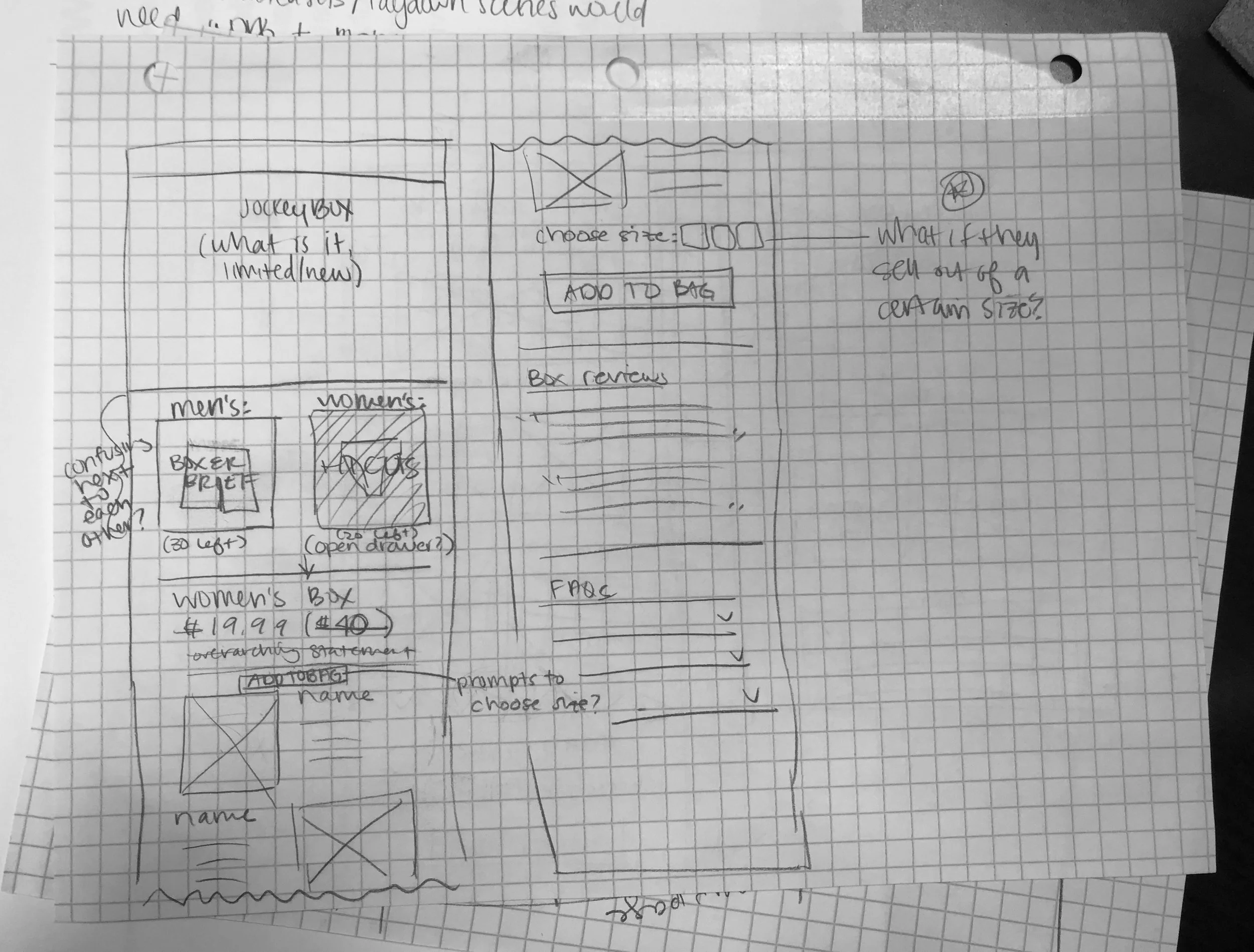 wireframe sketch