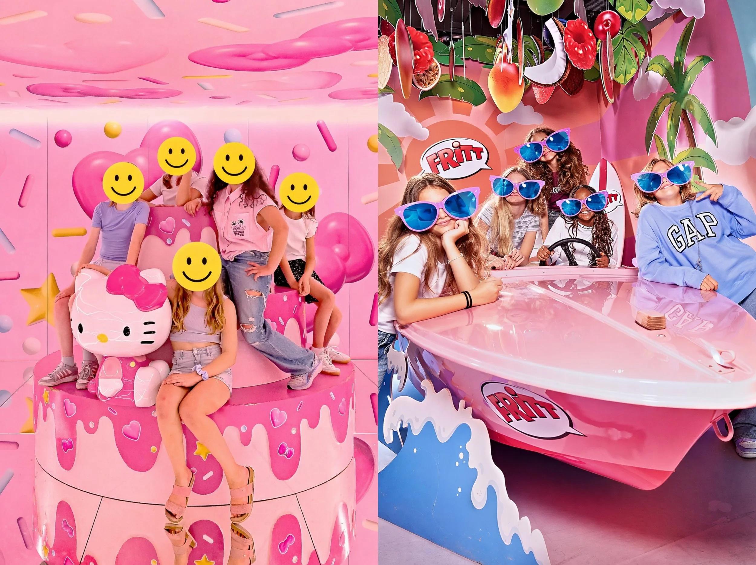 Mädchen haben Spaß beim Teeniegeburtstag im Supercandy Pop-Up Museum in Köln