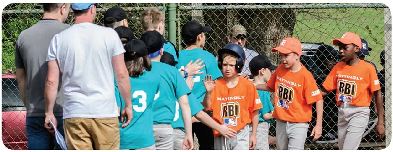 Players congratulate each other after a game well played.