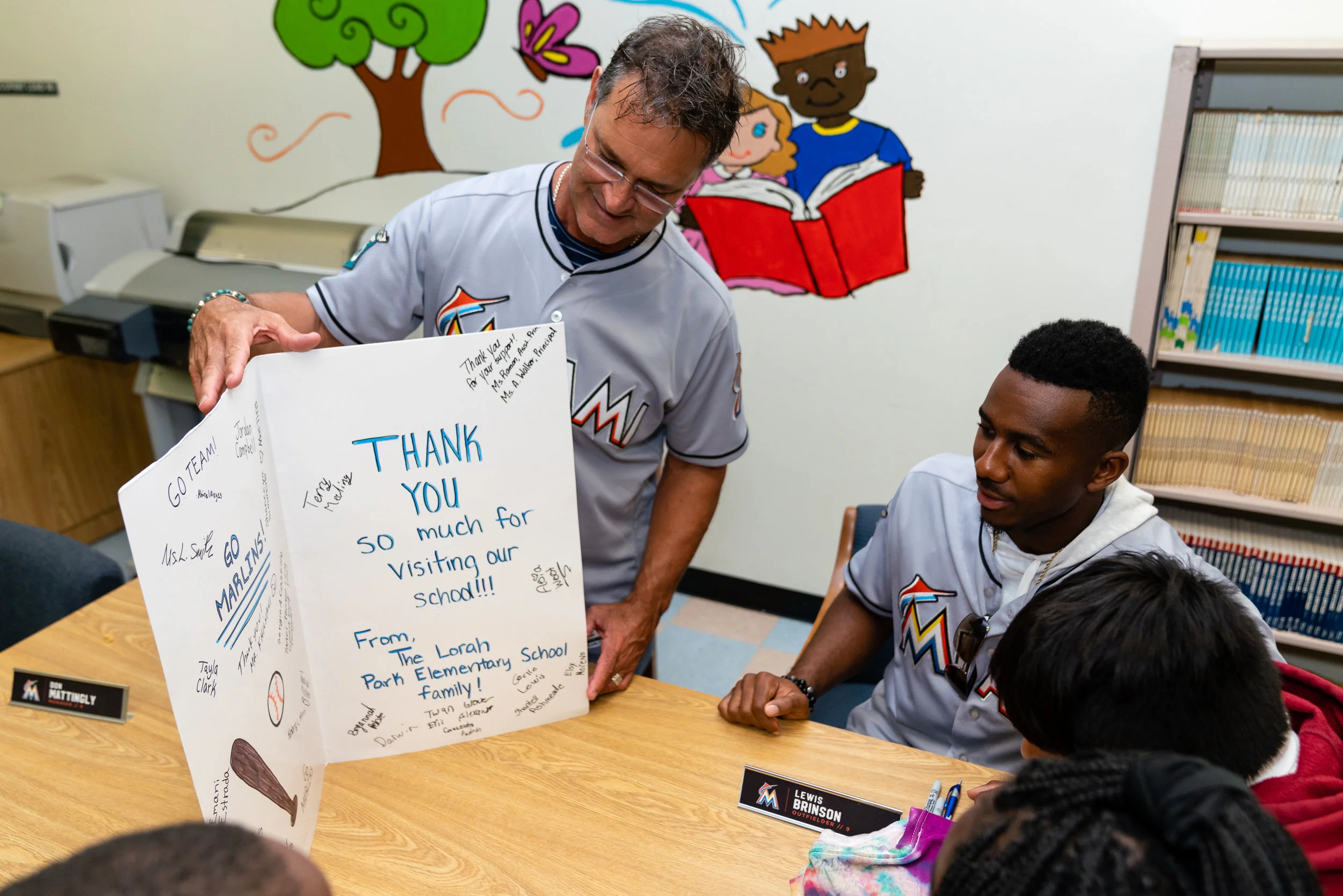 Don And The Miami Marlins Visit Local Schools For The “Think Tank” Program