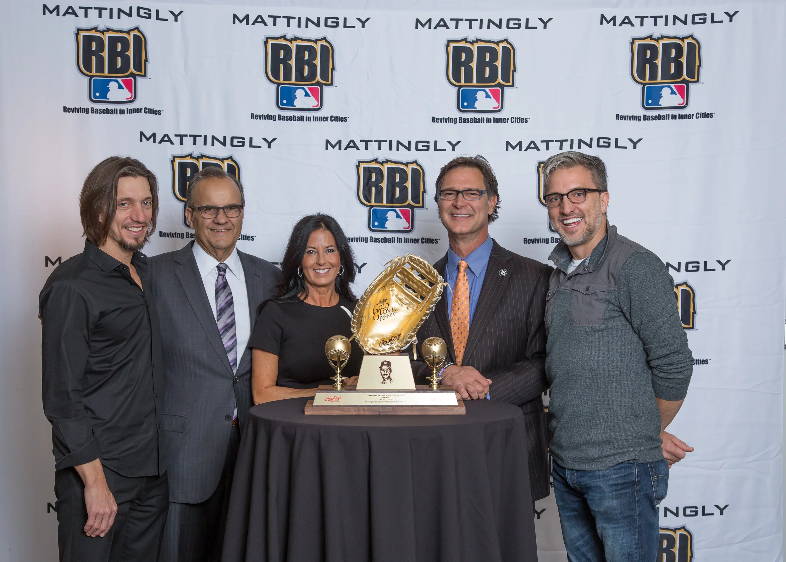 Brad Warren, Joe Torre, Lori Mattingly, Don Mattingly and Brett Warren