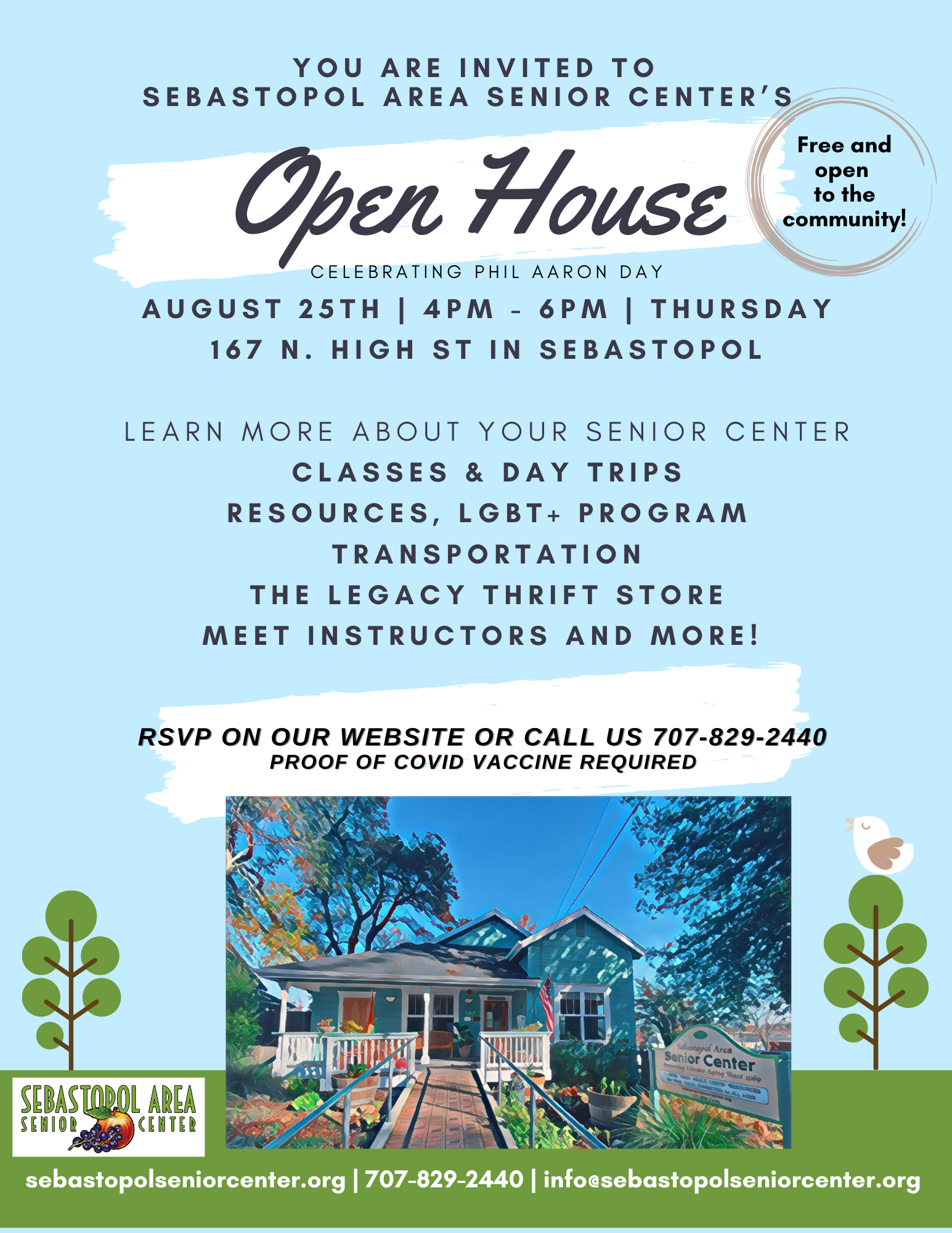 SEBASTOPOL AREA SENIOR CENTER Open House 2022