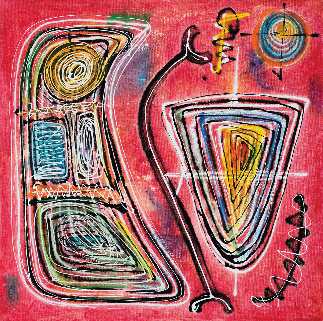 4th ArtSlant Prize Showcase Winner 2017 Acrylic enamel and watercolor on canvas 24 x 24 © Dave Weindorf