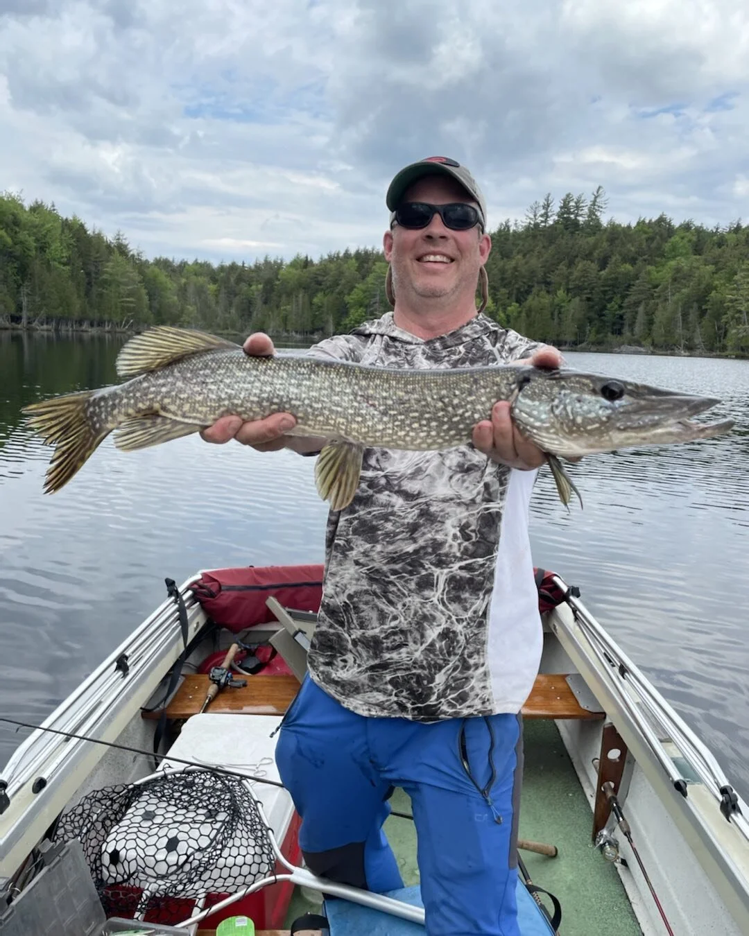 Pike in the boat ! A fun day fishing w sis