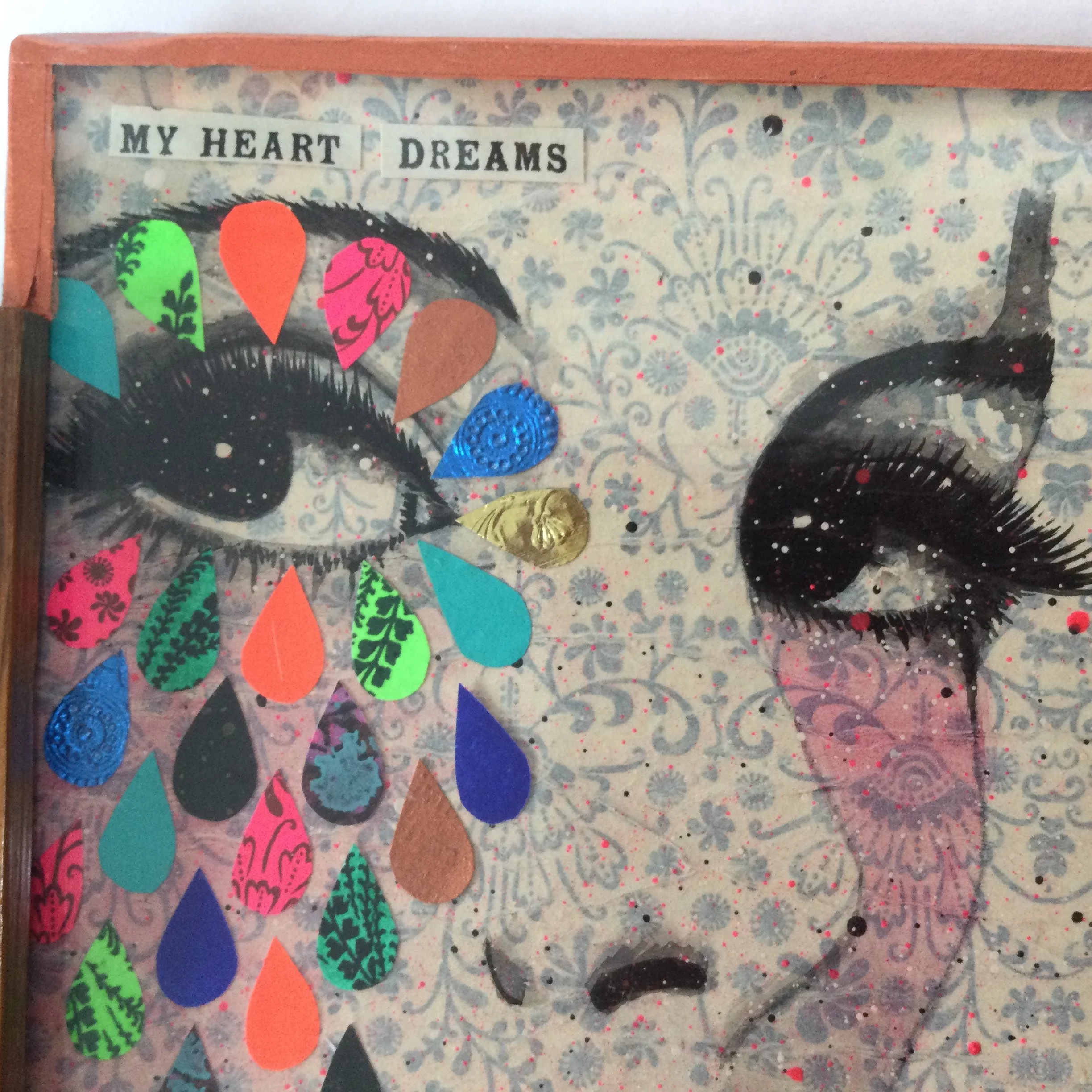 Portrait painting art deco neon spray paint female