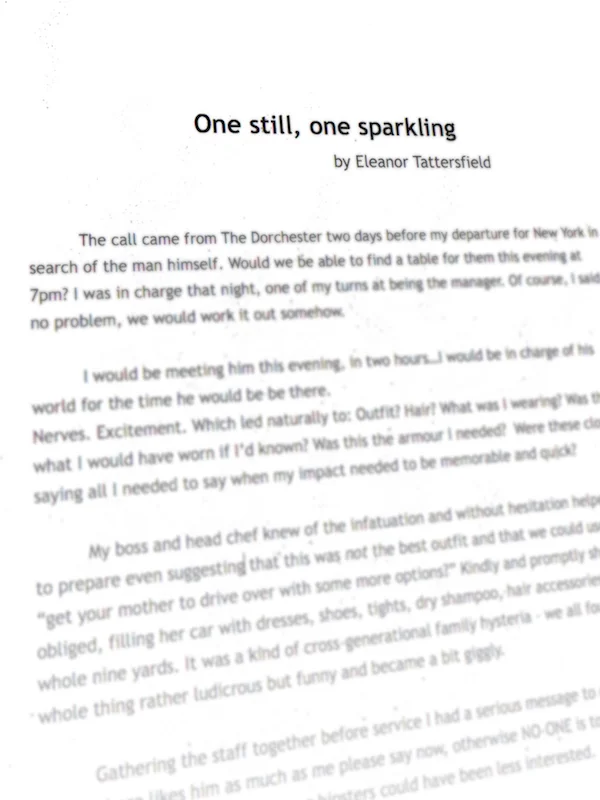 ONE STILL, ONE SPARKLING by ELEANOR TATTERSFIELD