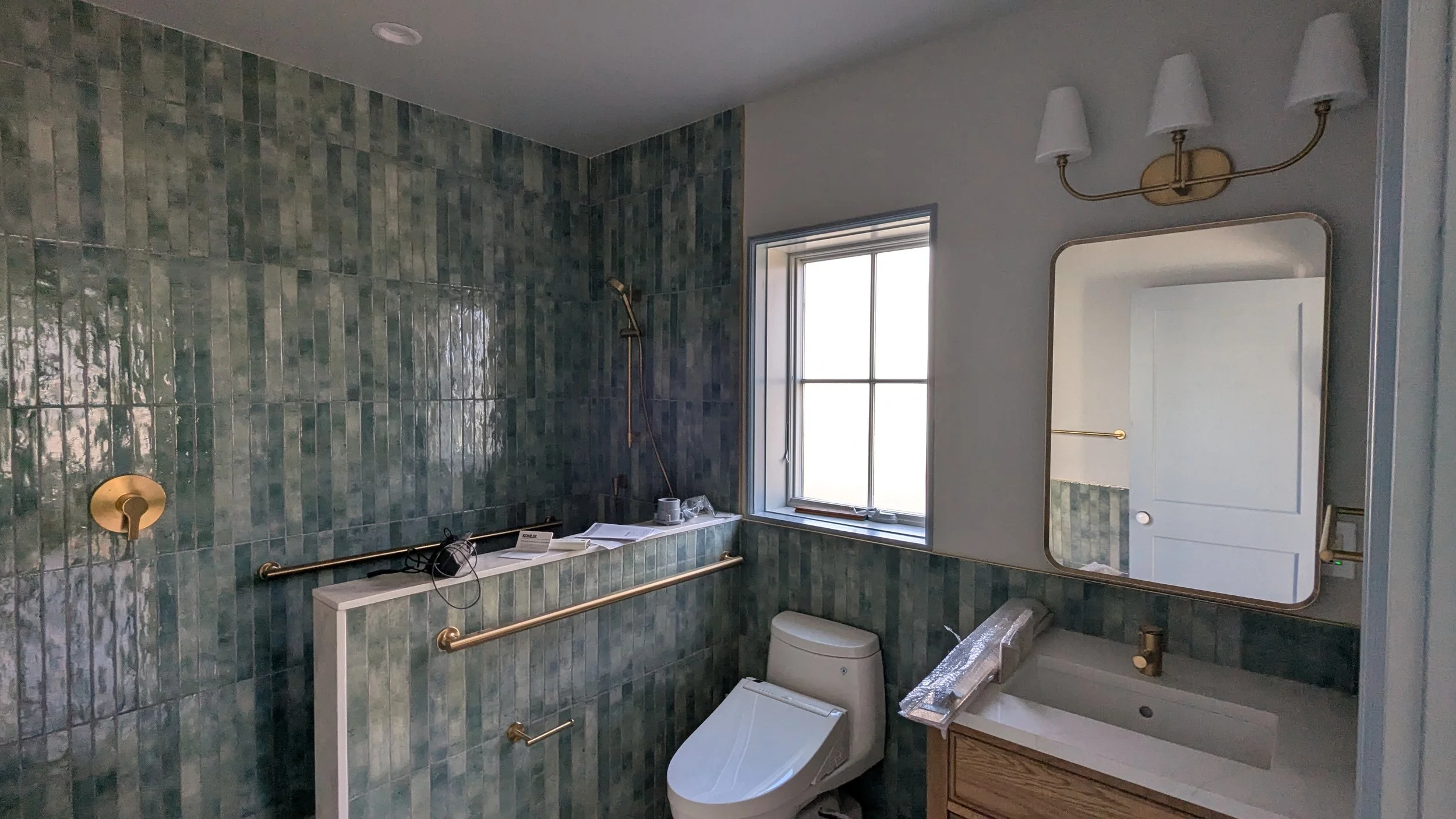   Kitchen:  After was tranformed into a ground floor ensuite bathroom. In construction. 