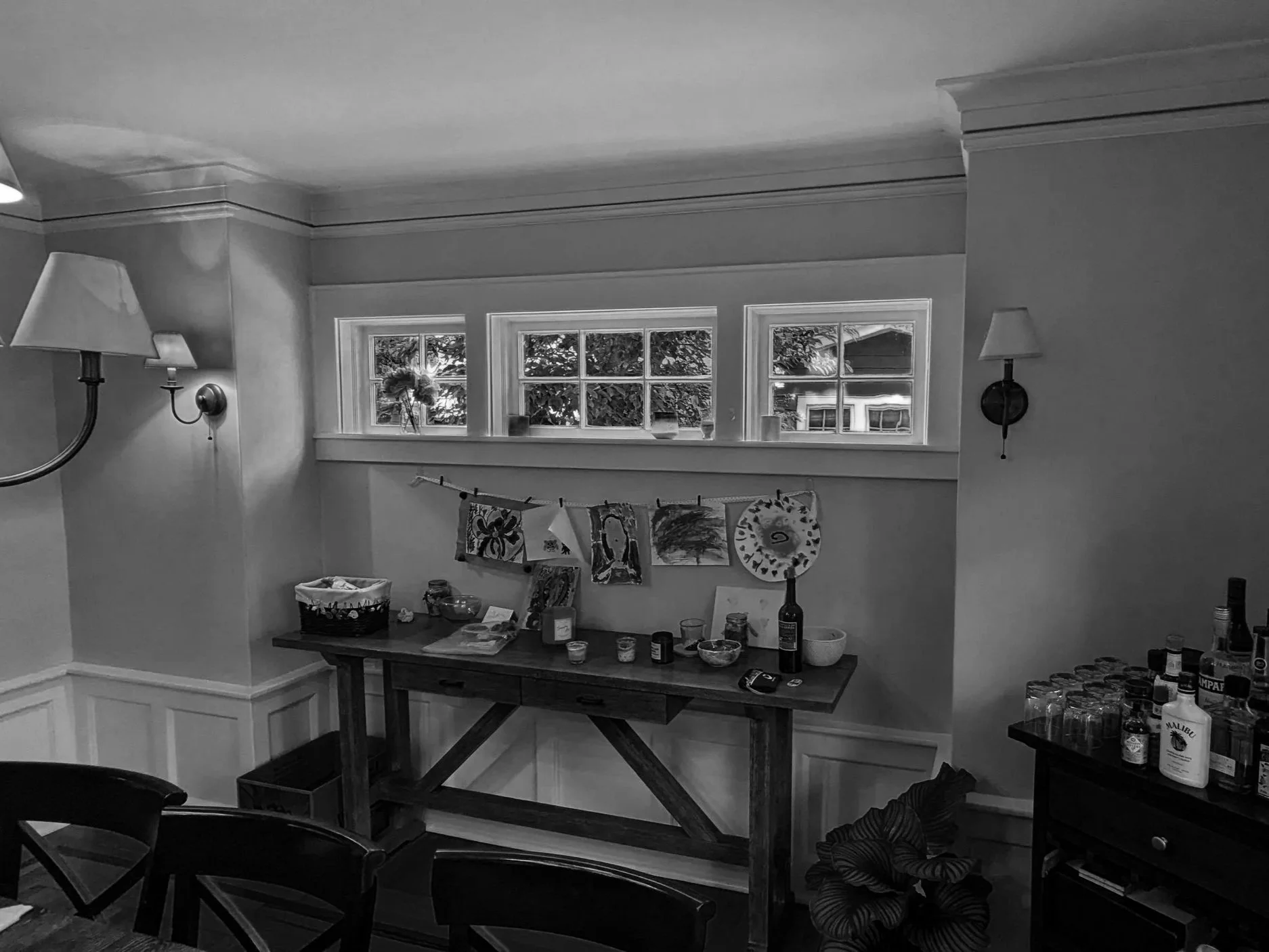   Before (Dining Room):  This was the dining room before the family reimagined it entirely, a space that no longer served the life they wanted to build. 
